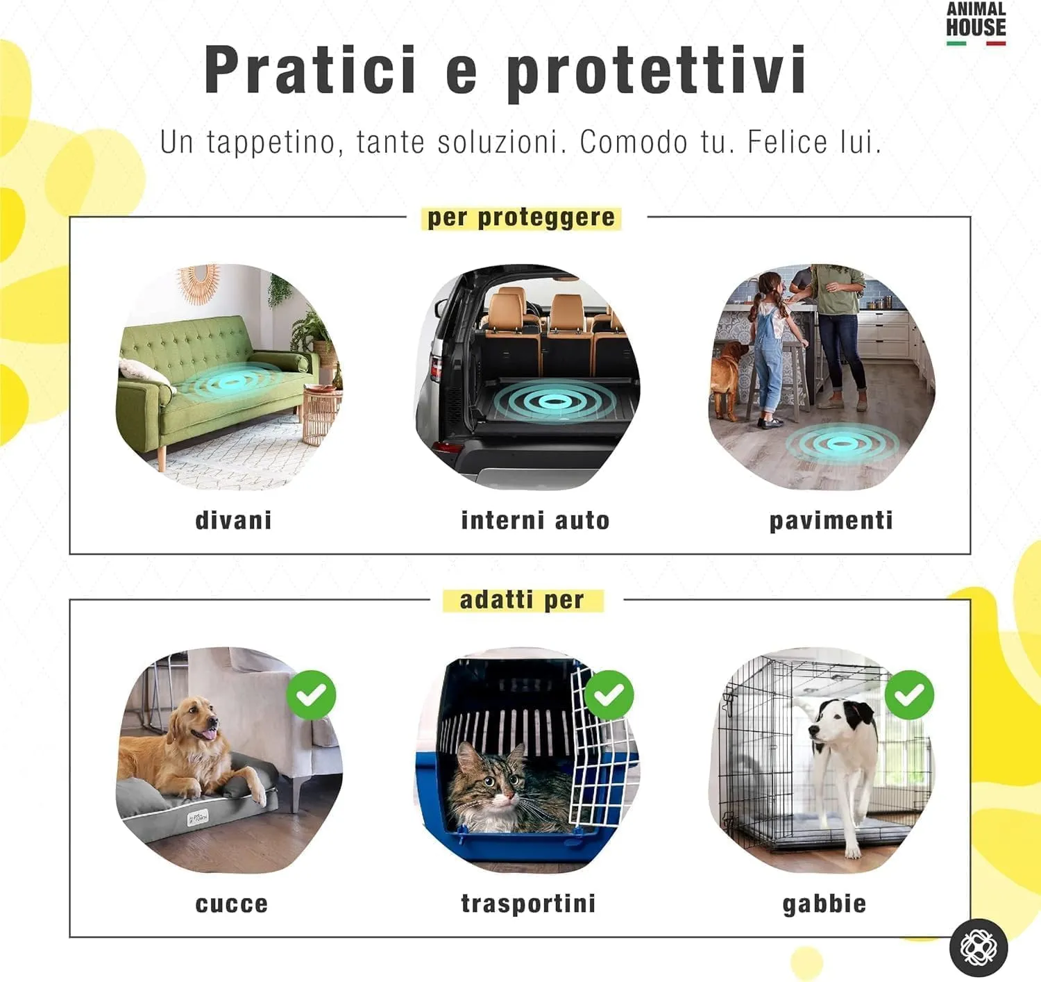 Animal House Tappetini Igienici Assorbenti Camomilla, 60x90 cm, 40 Pezzi - immagine 6