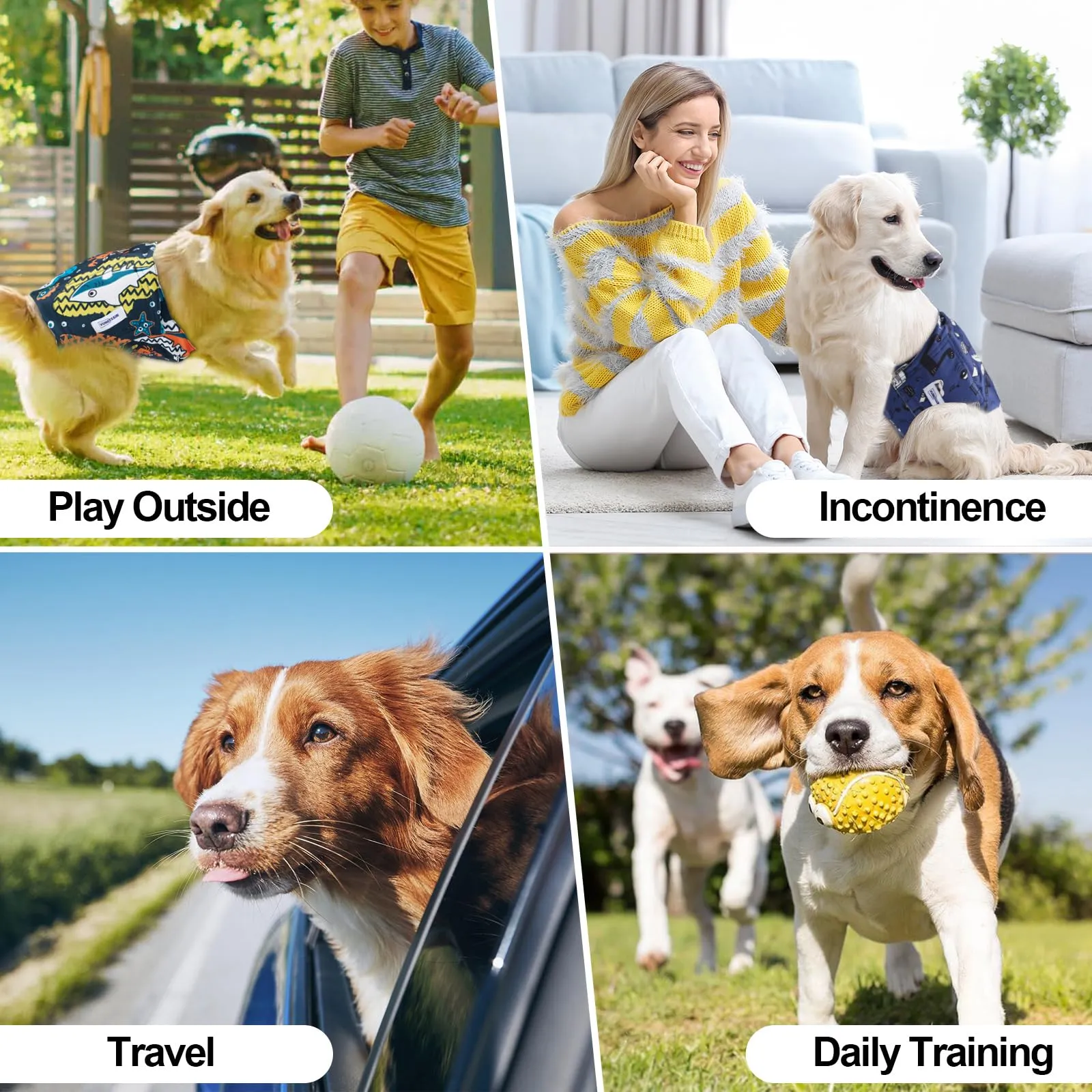 VUNCESSIN Pannolini lavabili riutilizzabili per cani maschi, Fasce pancia assorbenti, XXL, confezione 3 pz - immagine 7