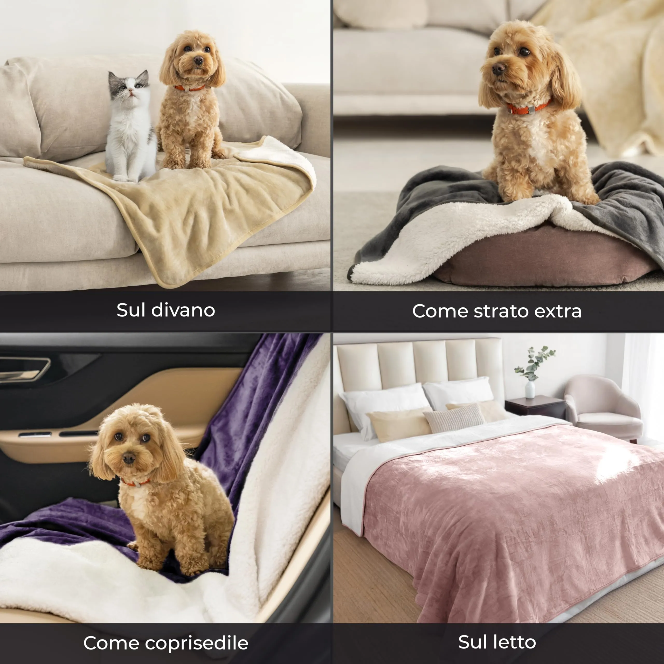 Dreamzie Coperta Impermeabile per Cani, 63x88 cm, Beige - immagine 6