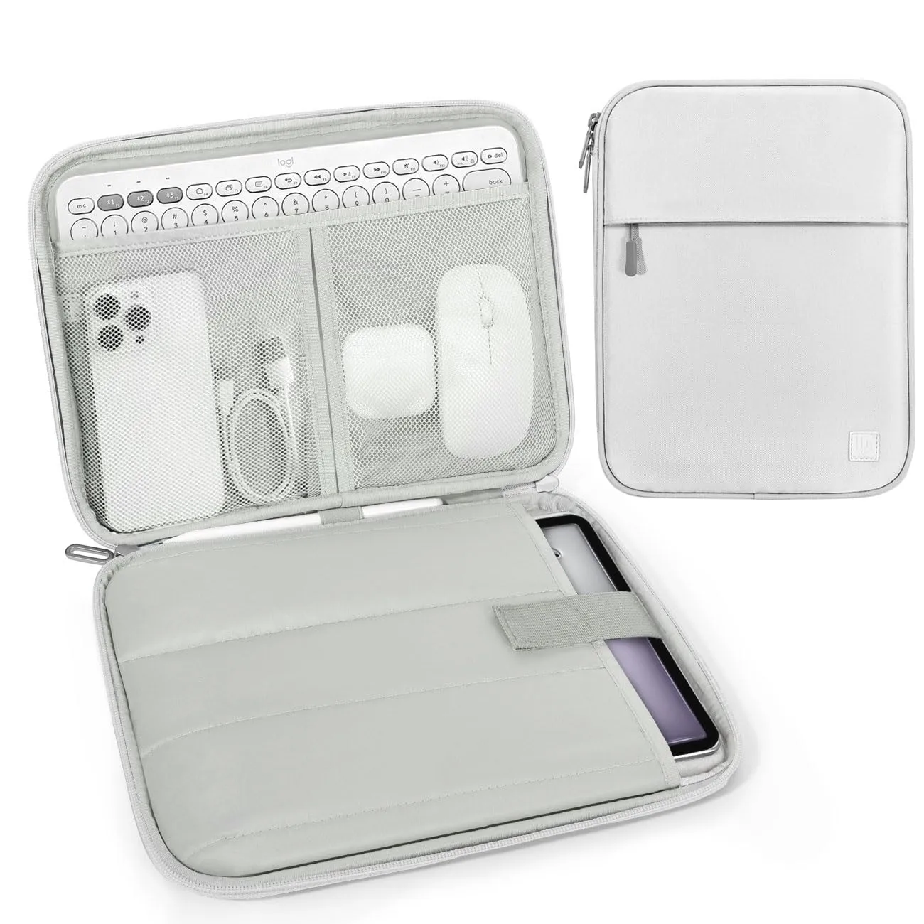 Dadanism Custodia Borsa Portatile per Tablet 13 Pollici, Grigio Bianco - immagine 1