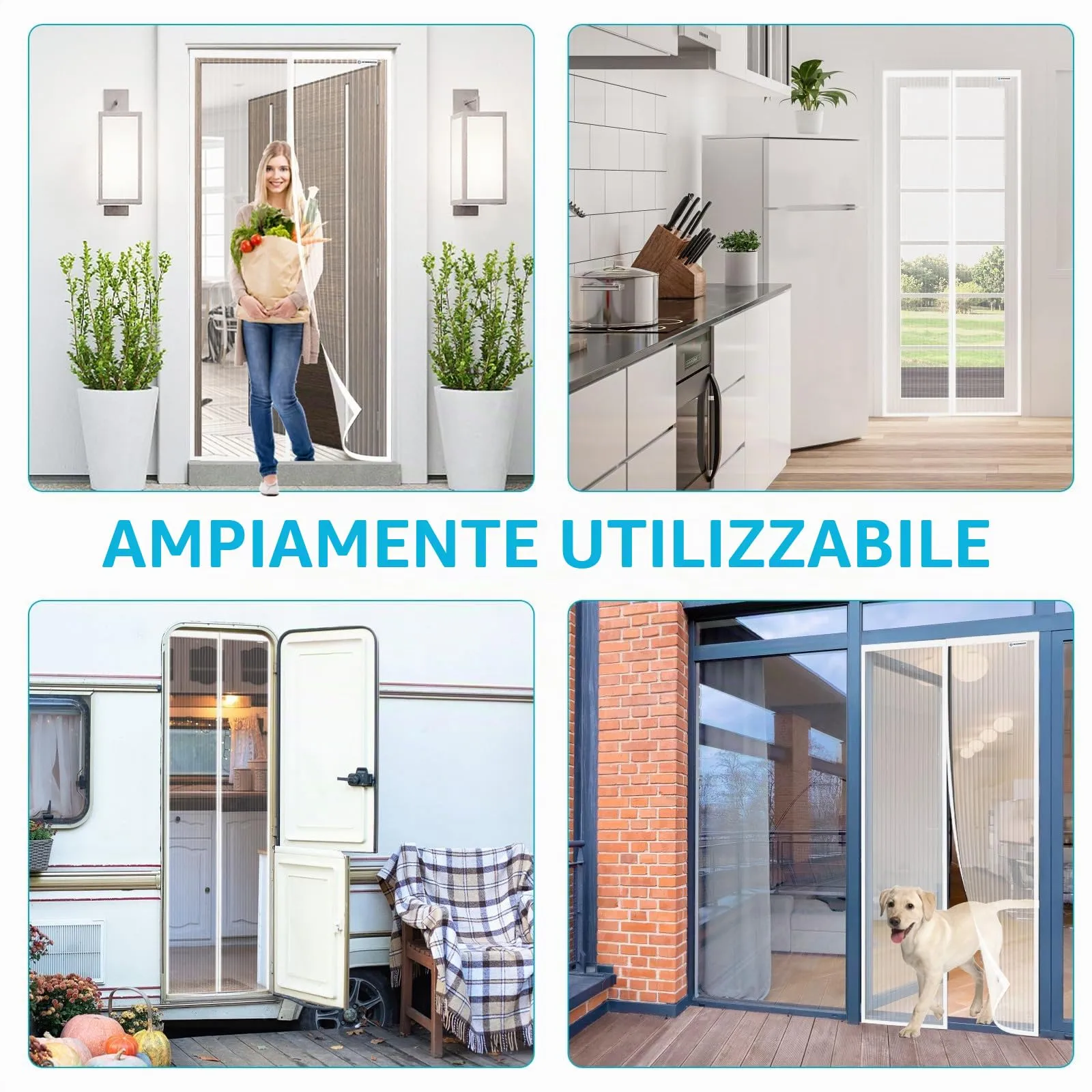Design4Door Zanzariera Magnetica per Porta Finestra, 70 x 225 cm, Bianco - immagine 6