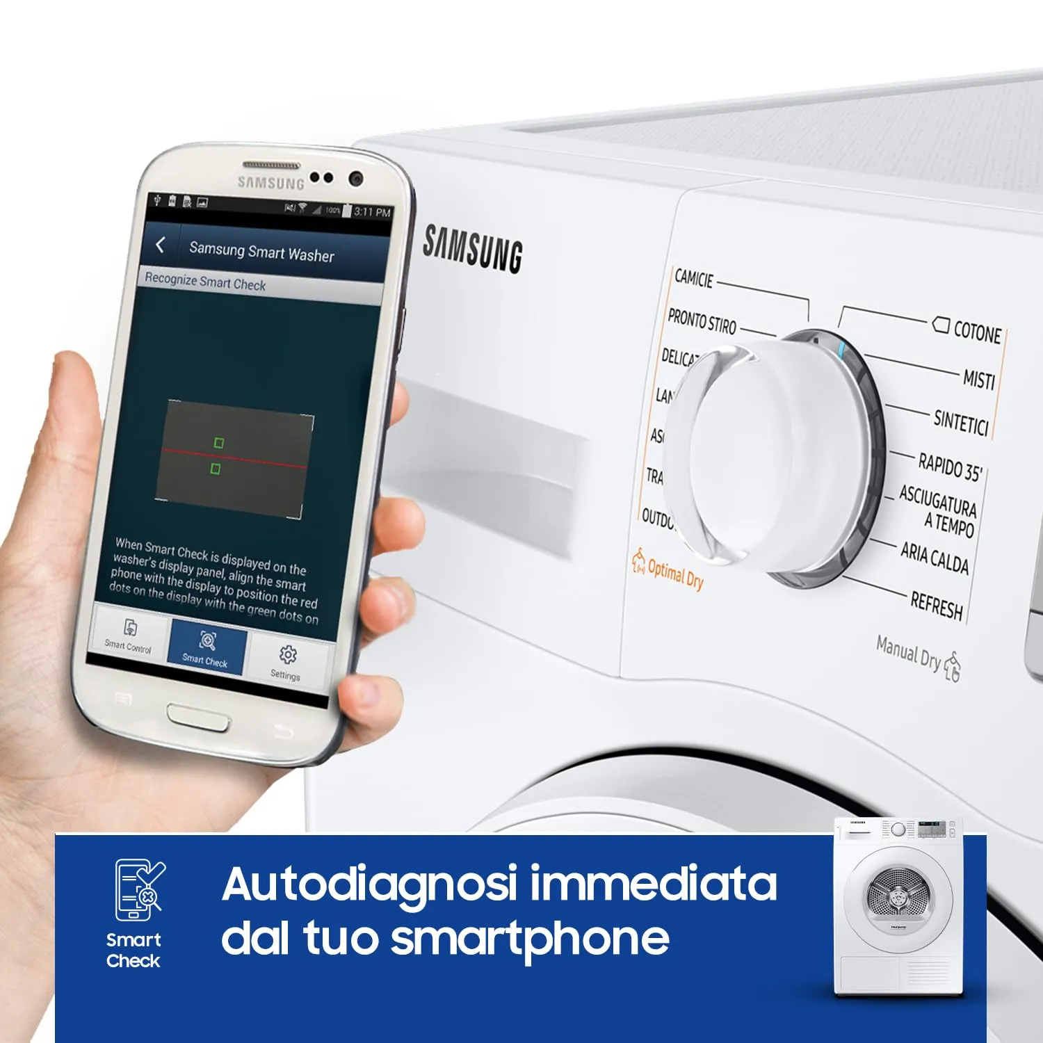 Samsung Crystal Ecodry DV80TA020TH/ET Asciugatrice Pompa di Calore 8 kg, Bianco - immagine 6