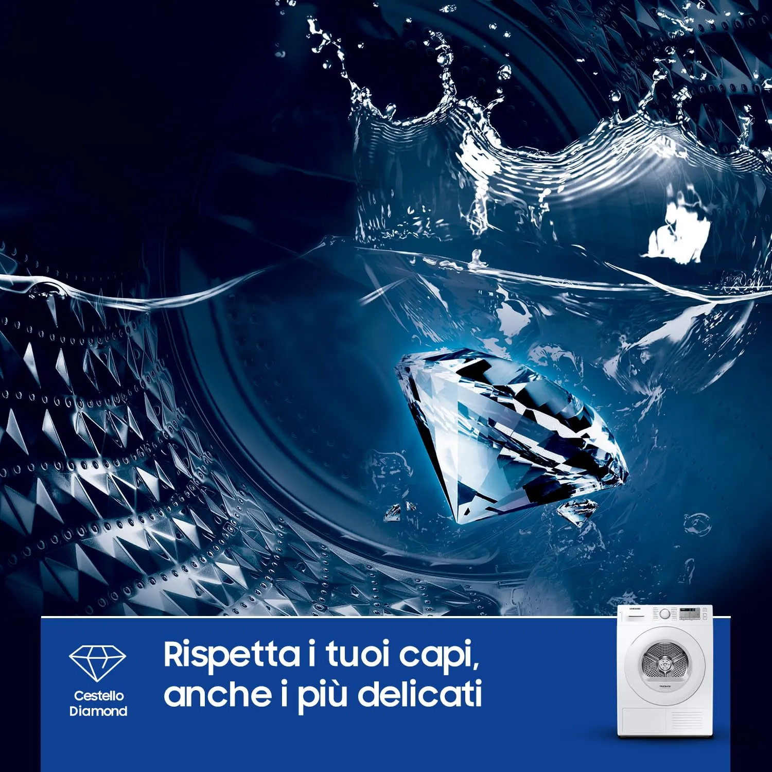 Samsung Crystal Ecodry DV80TA020TH/ET Asciugatrice Pompa di Calore 8 kg, Bianco - immagine 8