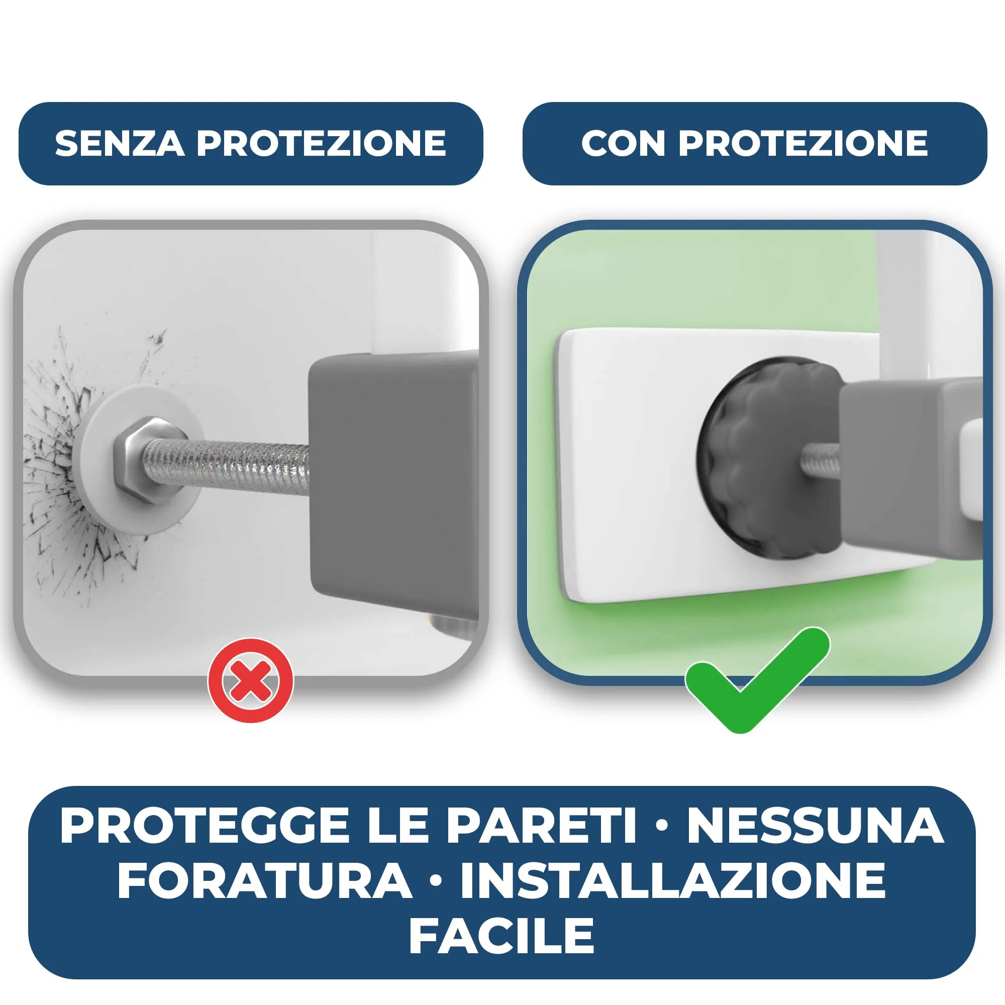 Hoffenbach Protezioni Antiscivolo per Cancelletto per Bambini e Cani, 4 pezzi - immagine 4
