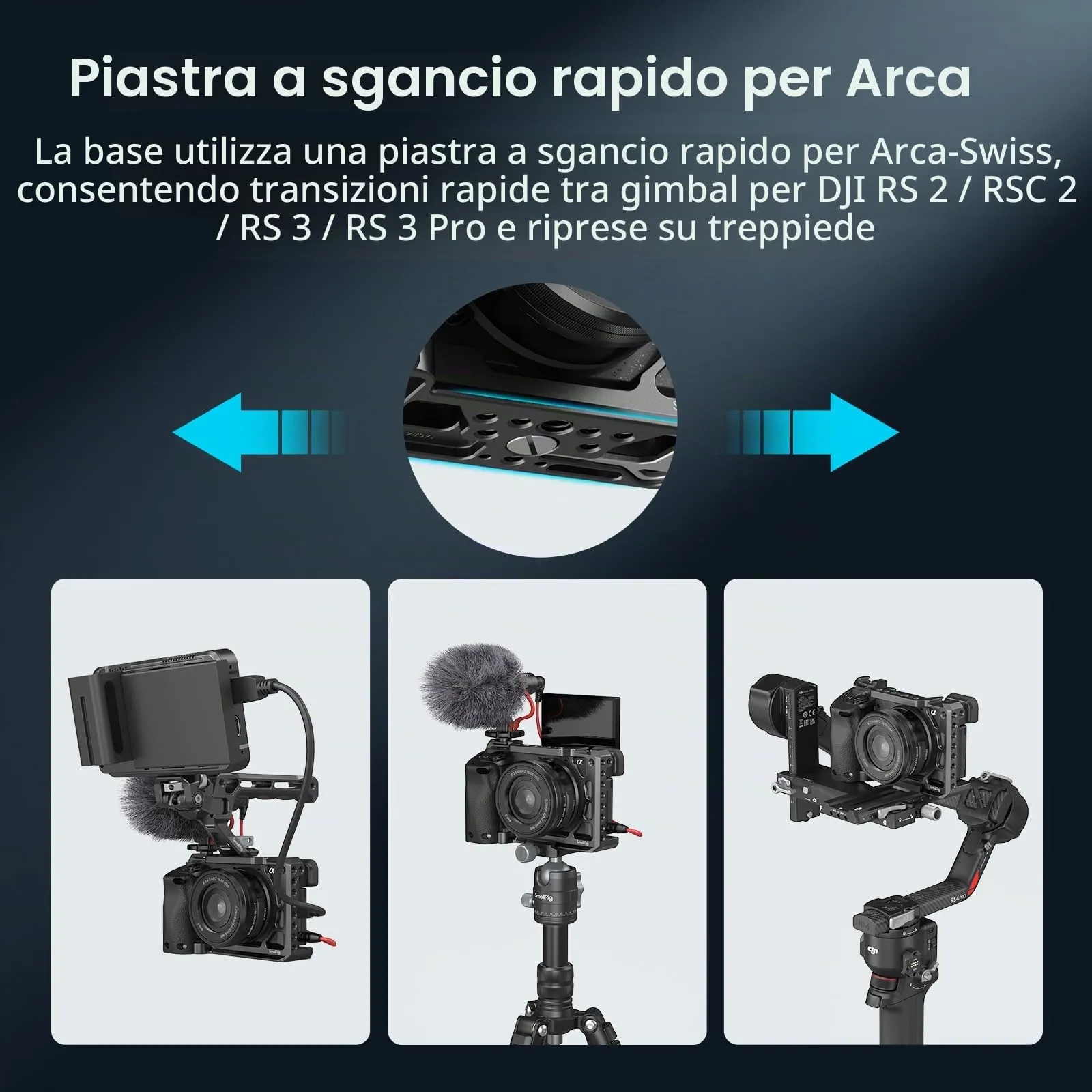 SmallRig Cage con Impugnatura in Silicone per Sony A6100 A6300 A6400 3164 - immagine 7