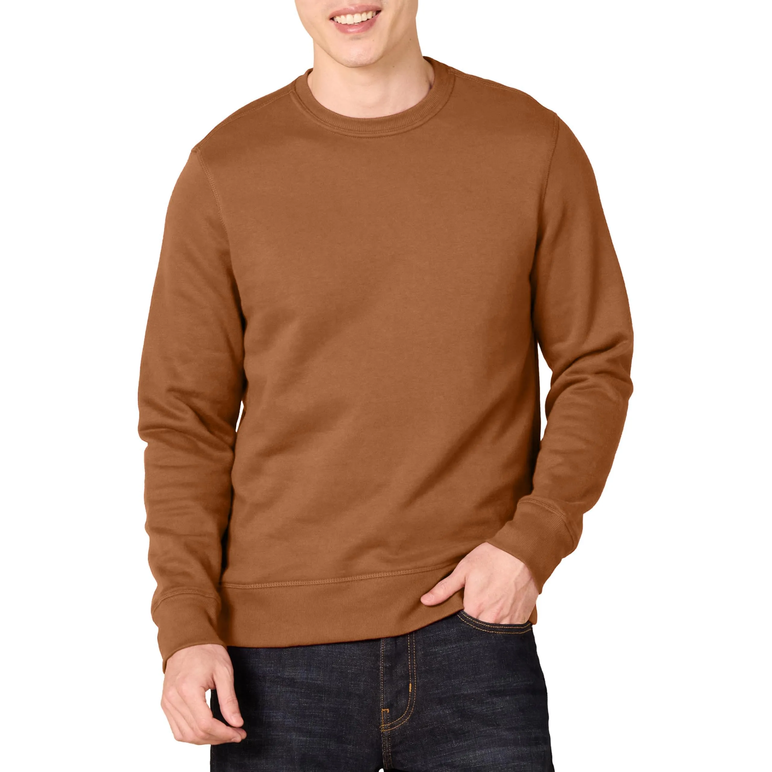 Amazon Essentials Felpa Girocollo in Pile Uomo, Marrone Toffee, L - immagine 1
