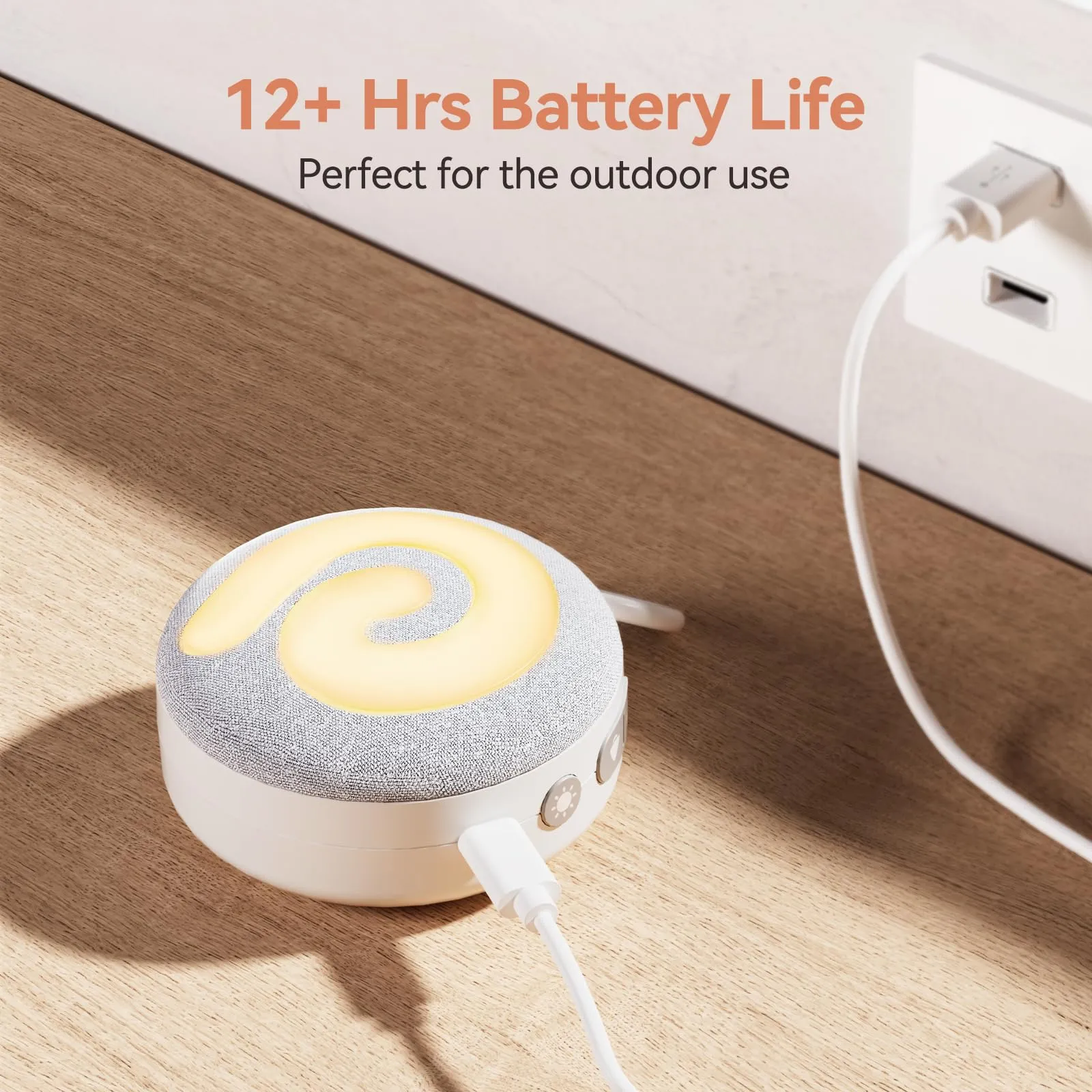 Dreamegg D11 Rumori Bianchi per Neonato con Luce Notturna, USB-C, Grigio - immagine 7