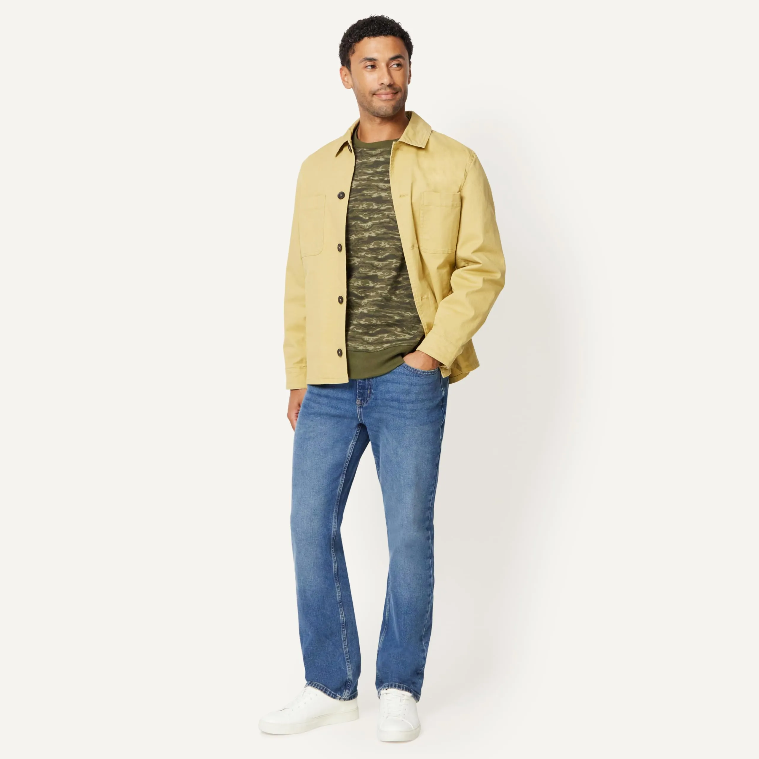 Amazon Essentials Felpa Girocollo in Pile Uomo, Verde Motivo Mimetico Astratto, L - immagine 5
