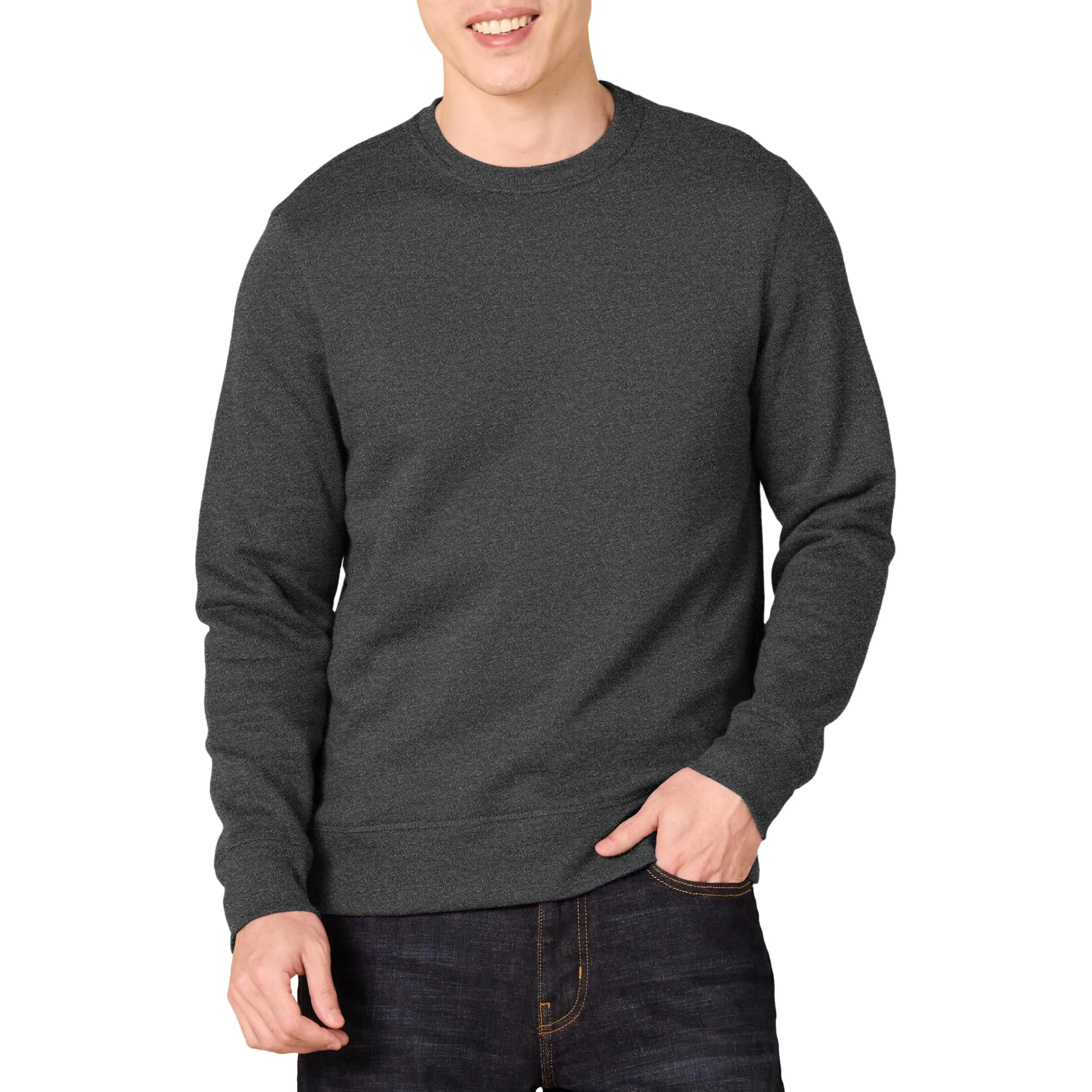 Amazon Essentials Felpa Girocollo in Pile Uomo, Carbone Puntinato, 5XL Plus - immagine 1
