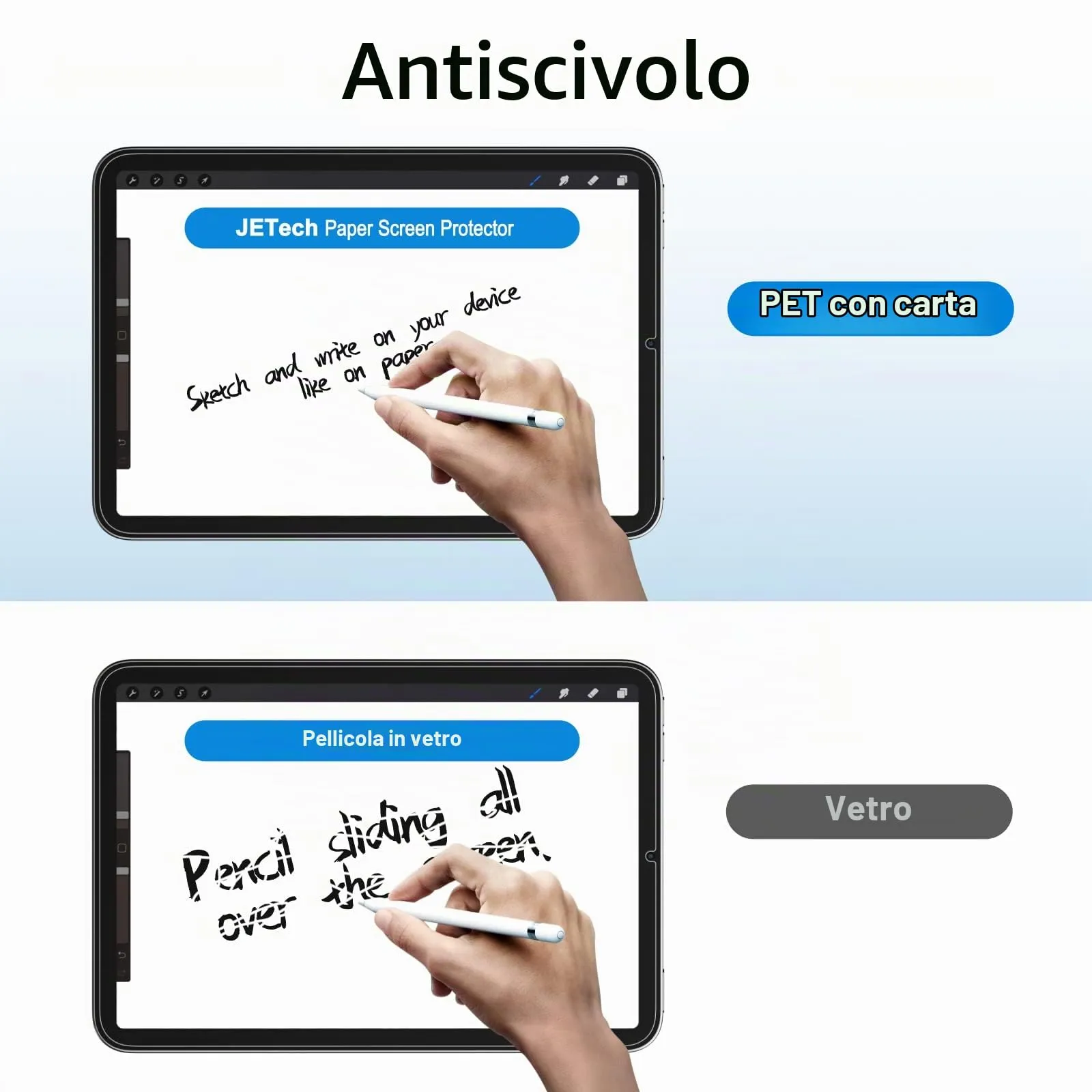 JETech Pellicola Protettiva Effetto Carta Opaca per iPad mini A17 Pro / mini 6 - immagine 4