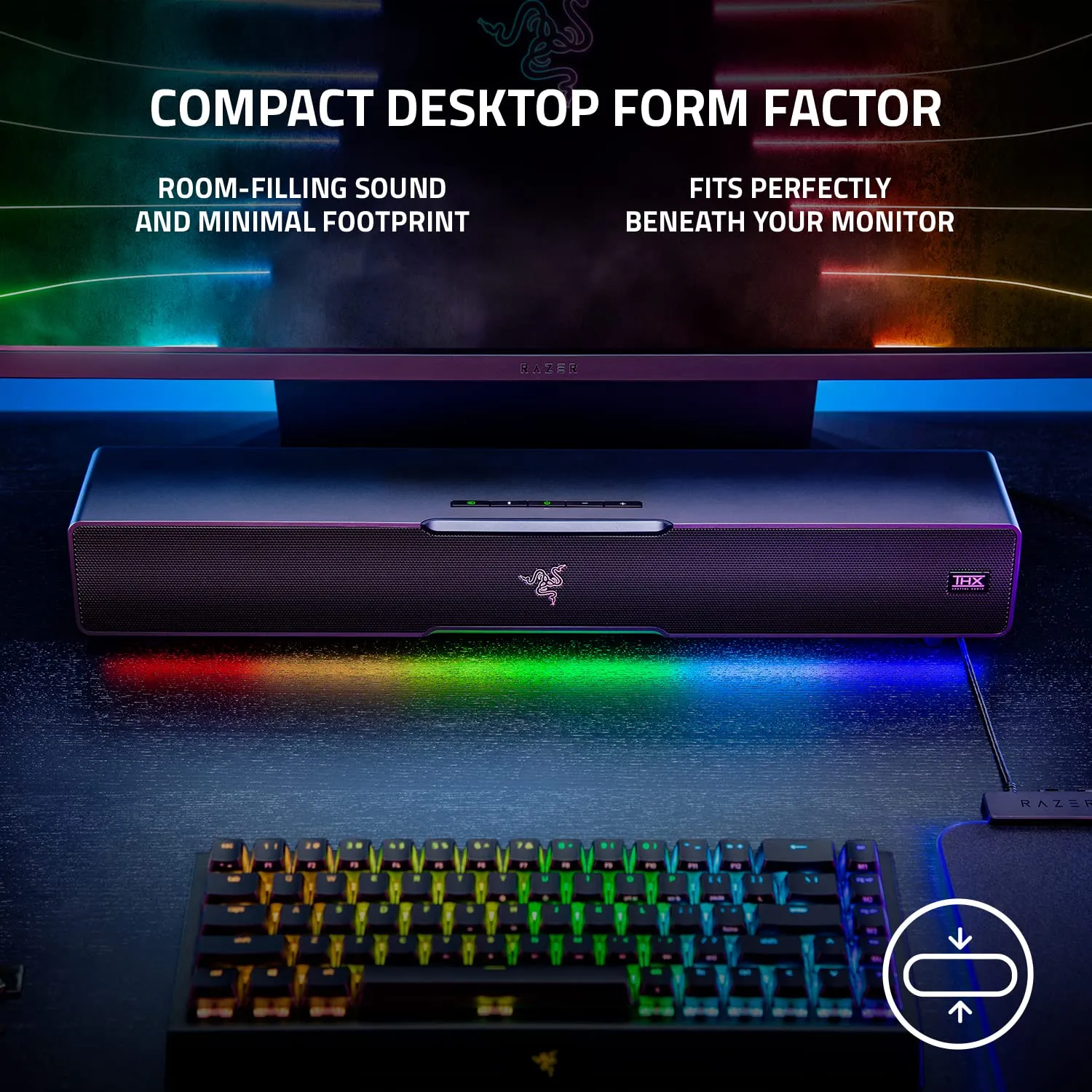 Razer Leviathan V2 Soundbar per PC Gaming con Subwoofer, Dolby 5.1, Nero - immagine 4