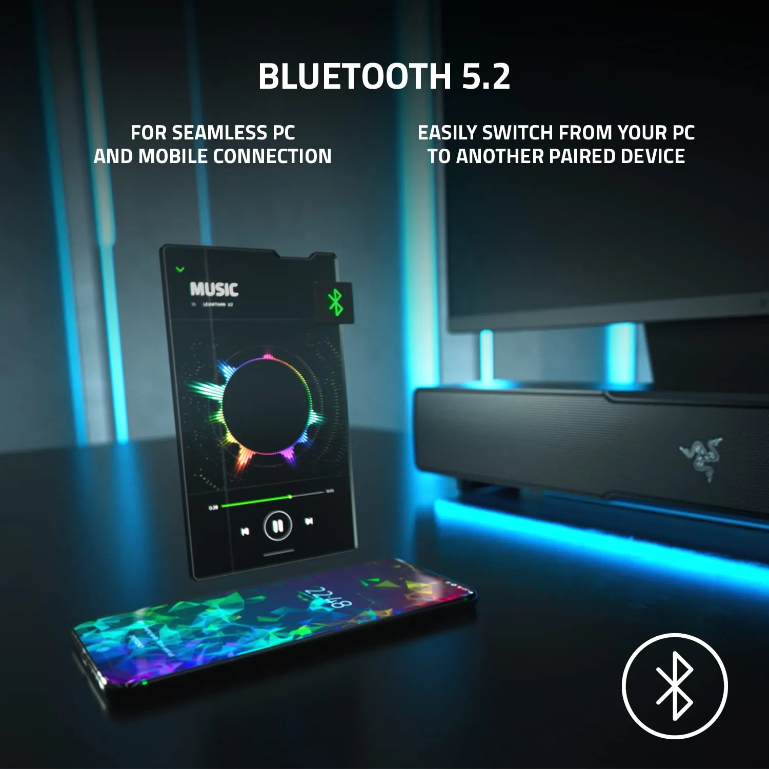 Razer Leviathan V2 Soundbar per PC Gaming con Subwoofer, Dolby 5.1, Nero - immagine 5