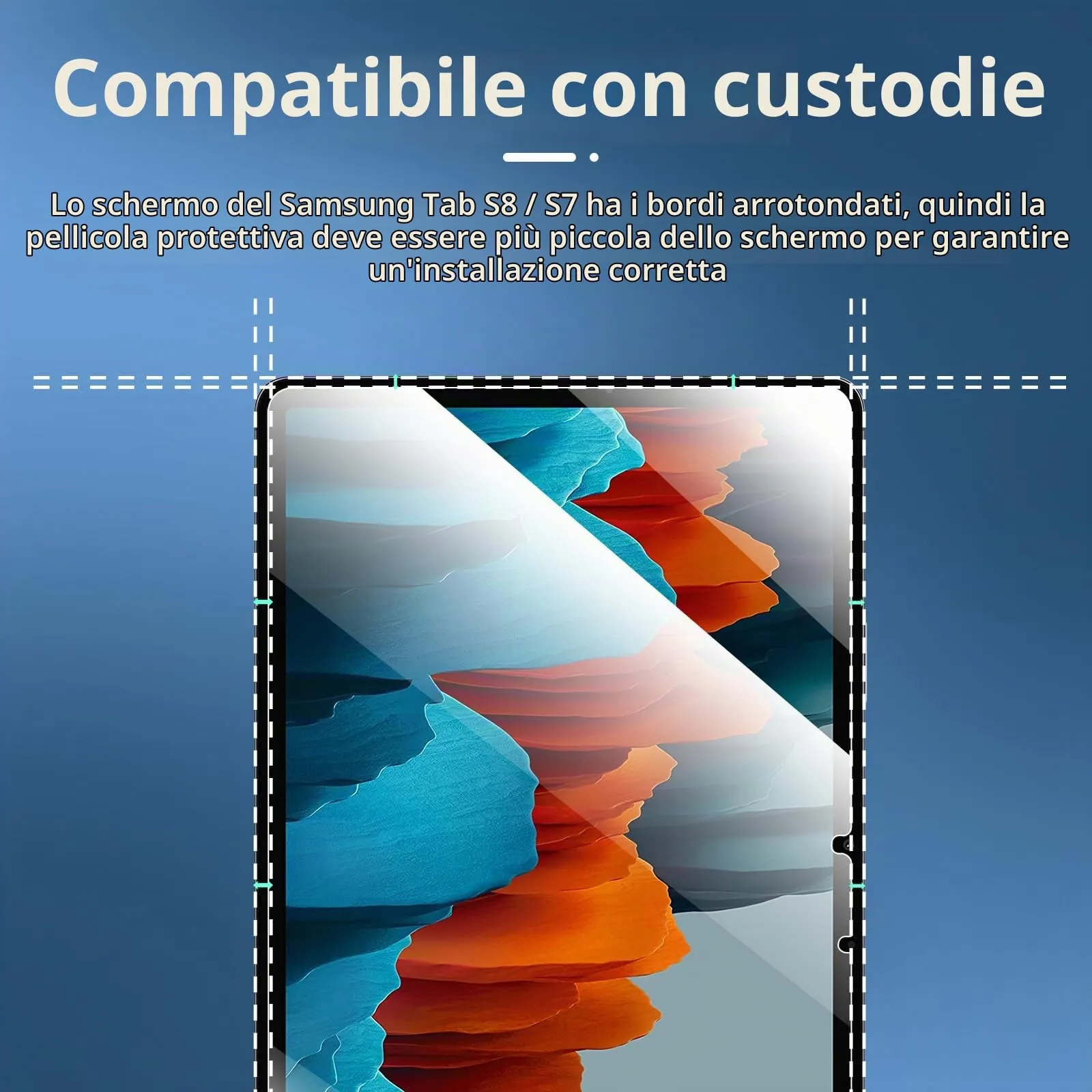 NEW'C Pellicola in Vetro Temperato per Samsung Galaxy Tab S7/S8 11 pollici - immagine 3
