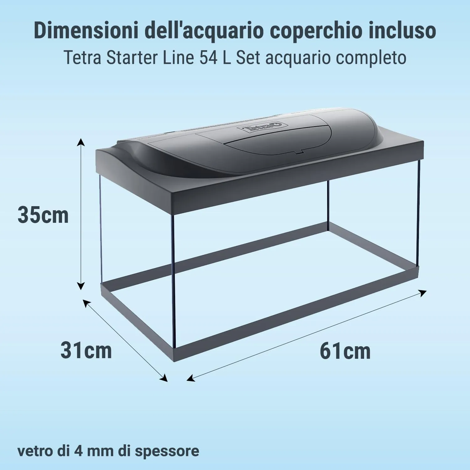 Tetra Starter Line 54 L Set Acquario con Illuminazione LED, Nero - immagine 3