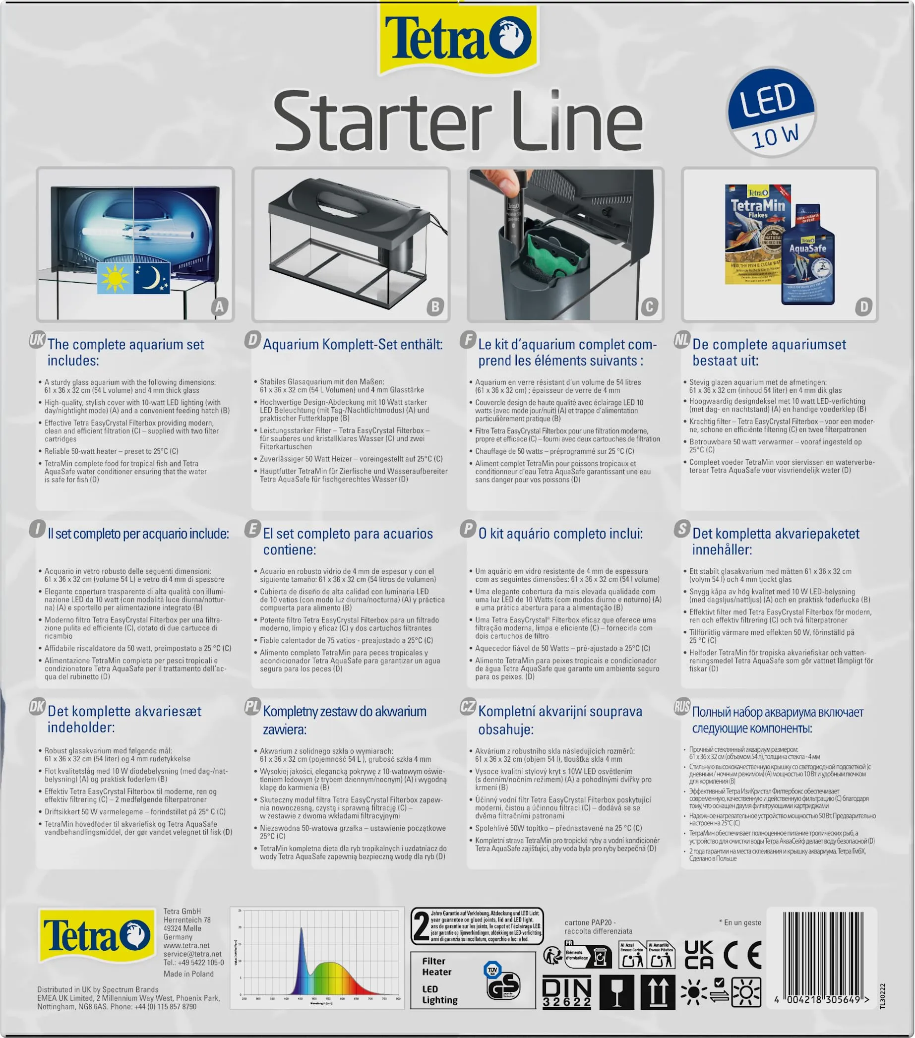 Tetra Starter Line 54 L Set Acquario con Illuminazione LED, Nero - immagine 7