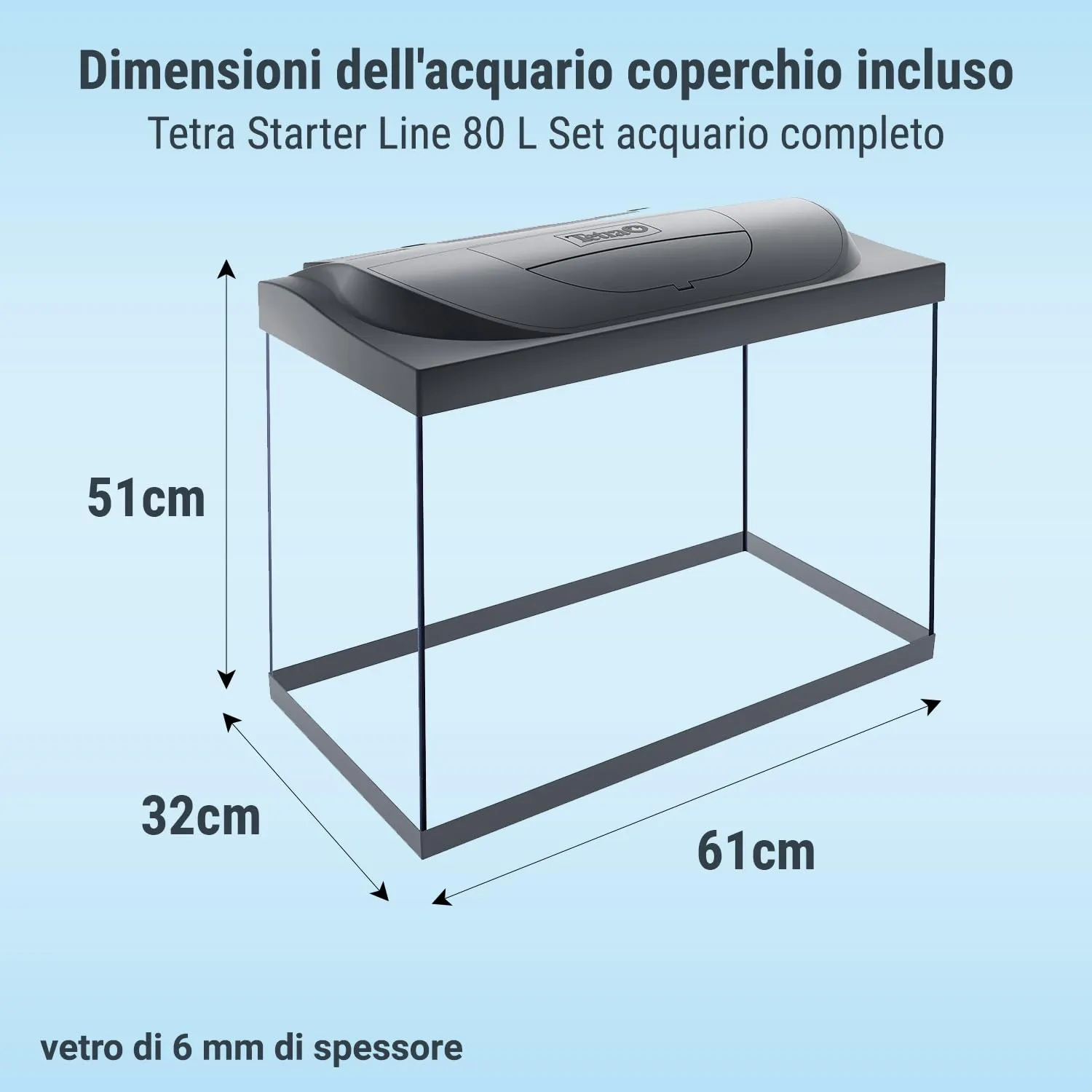 Tetra Starter Line 80 L Set Acquario con Illuminazione LED, Nero - immagine 4