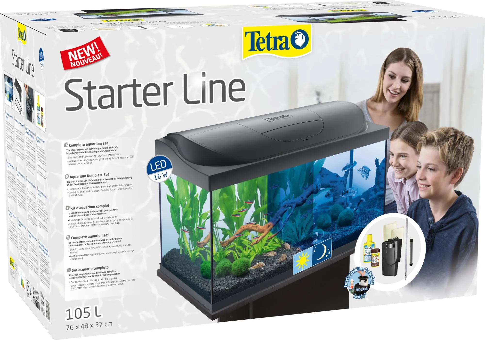 Tetra Starter Line 105 L Acquario Set con Illuminazione LED, Nero - immagine 2