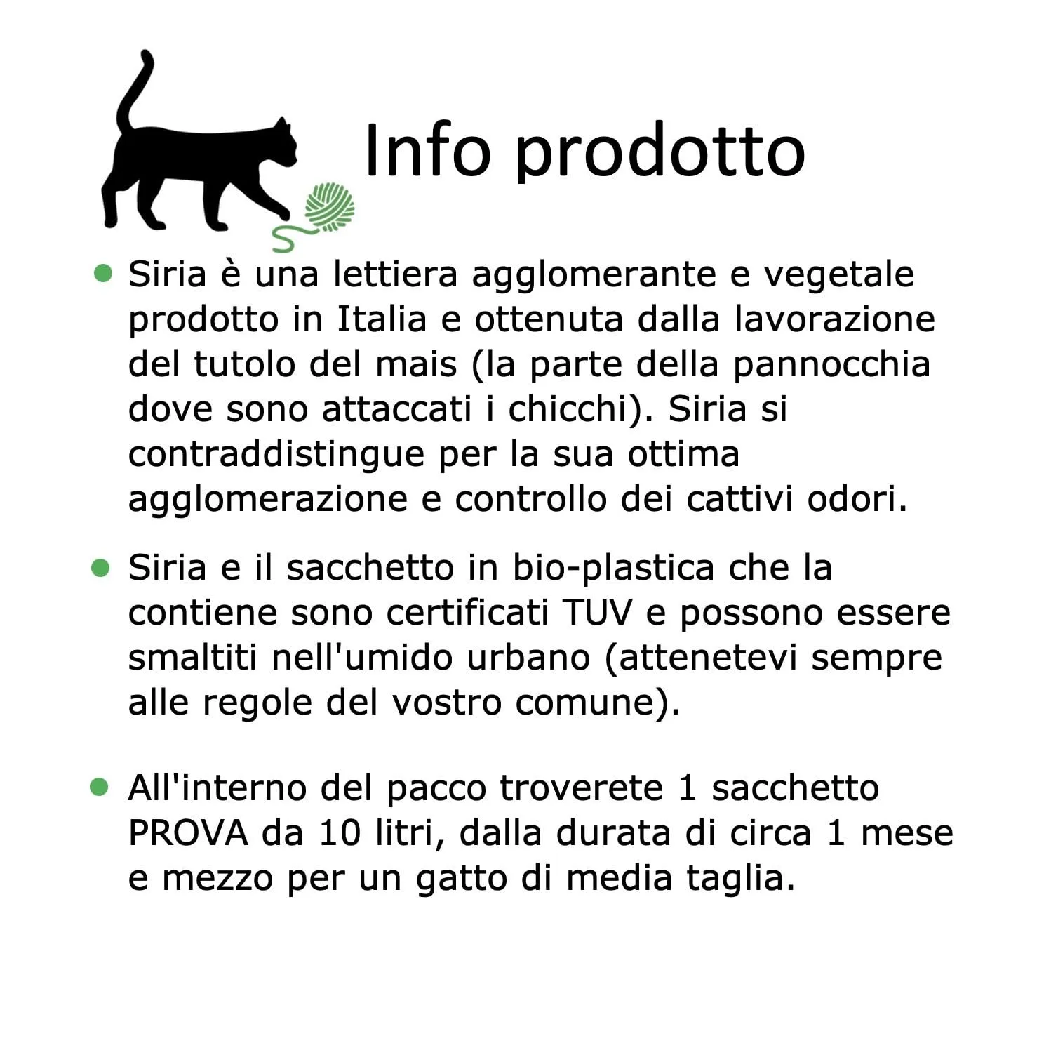 Siria Lettiera per Gatti Vegetale e Agglomerante 10L - immagine 5