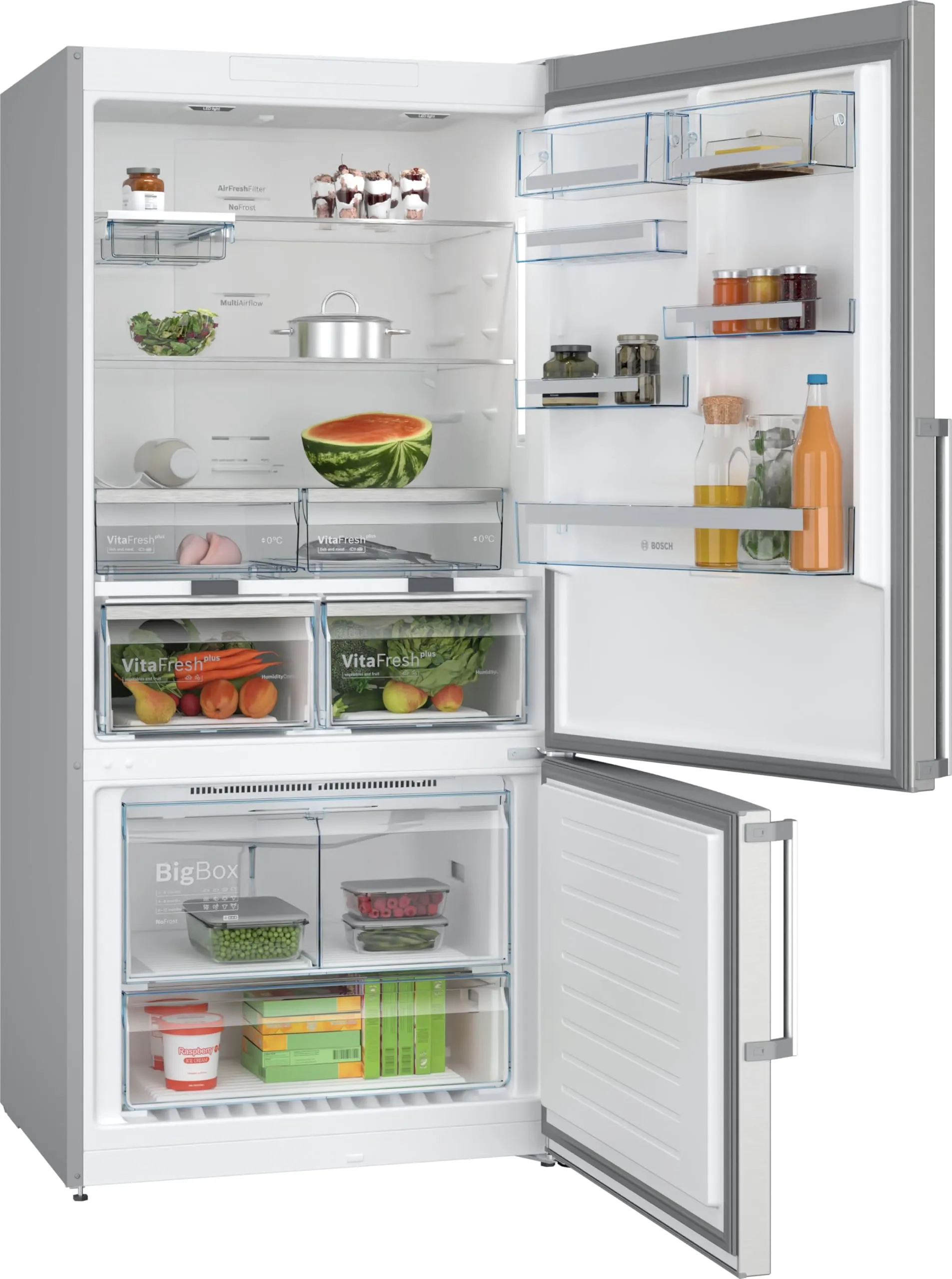 Bosch Serie 6 KGN86AIDR Frigo Combinato Total No Frost 186x86 cm Acciaio - immagine 2