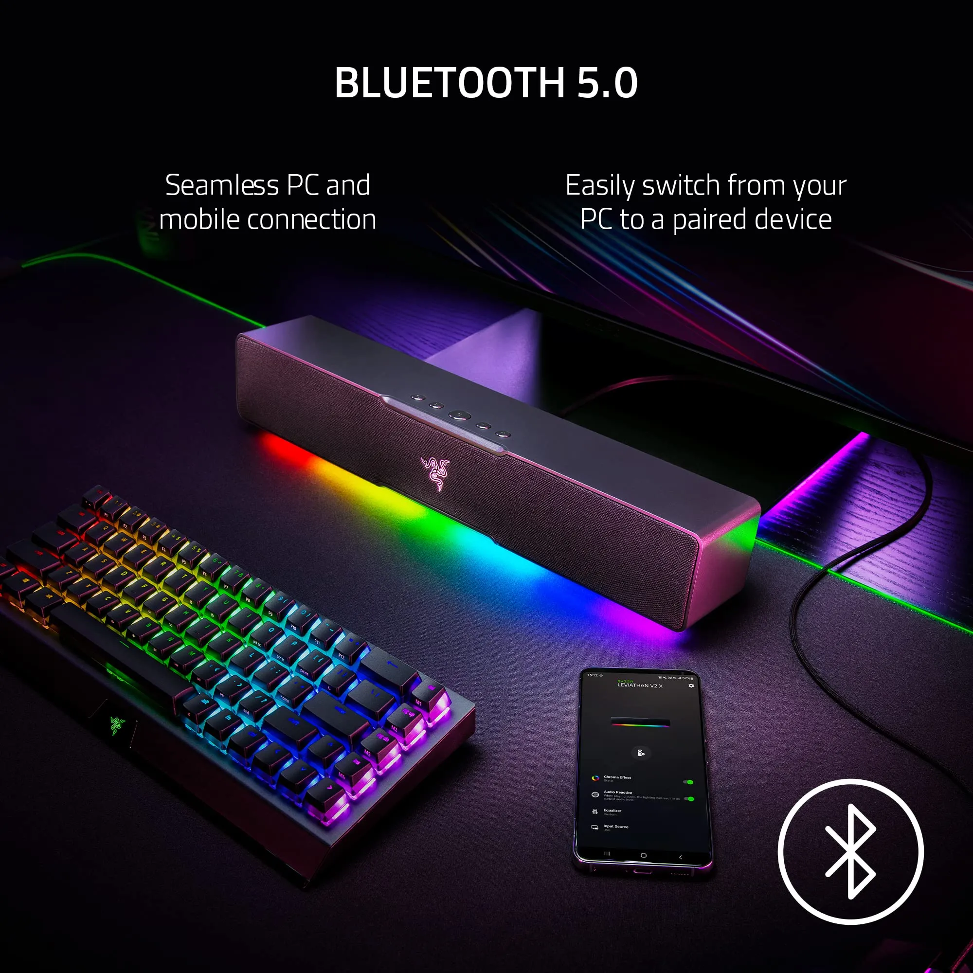 Razer Leviathan V2 X Soundbar per PC Gaming, Nero - immagine 7