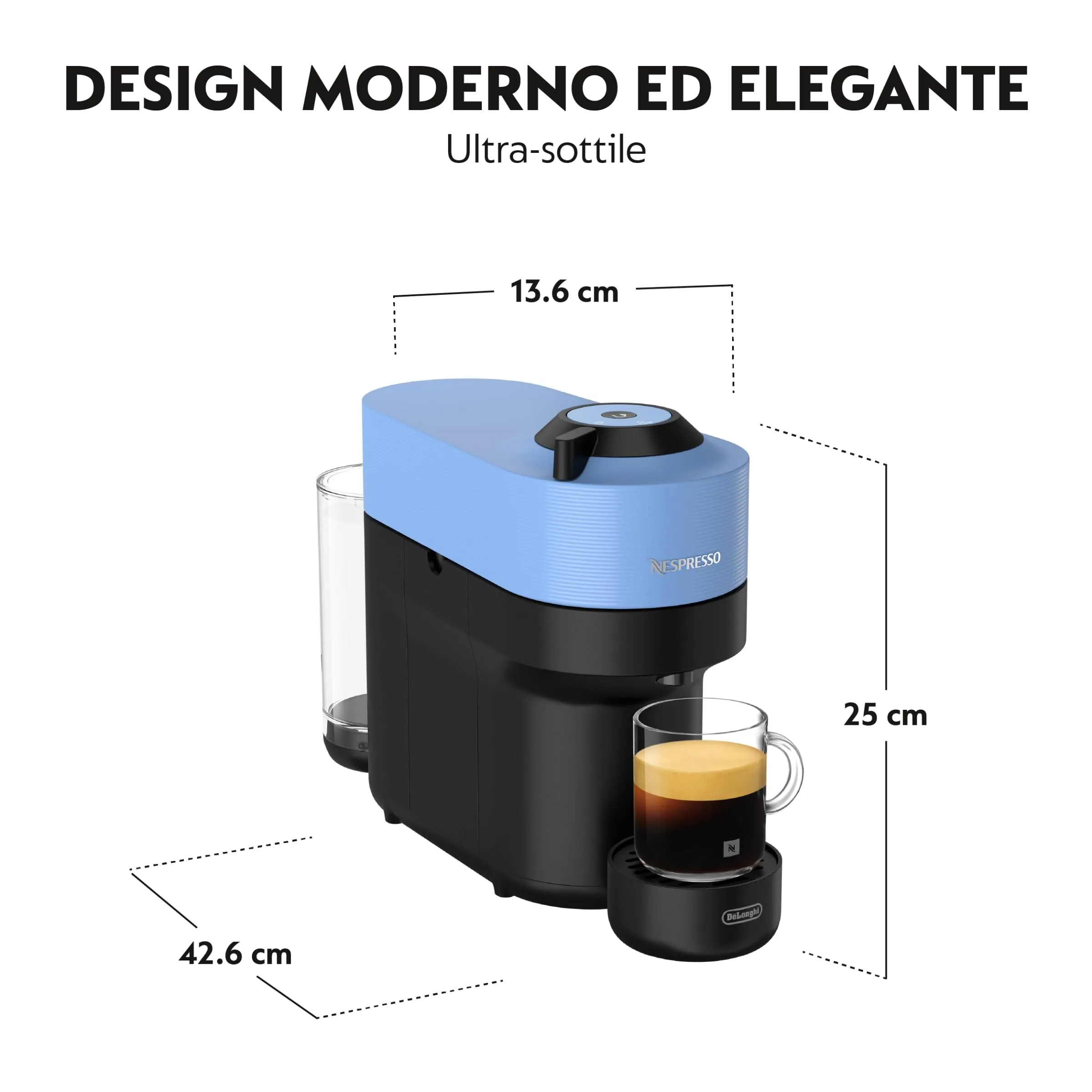 De'Longhi Nespresso Vertuo Pop ENV90.A Macchina del Caffè, Pacific Blue - immagine 6