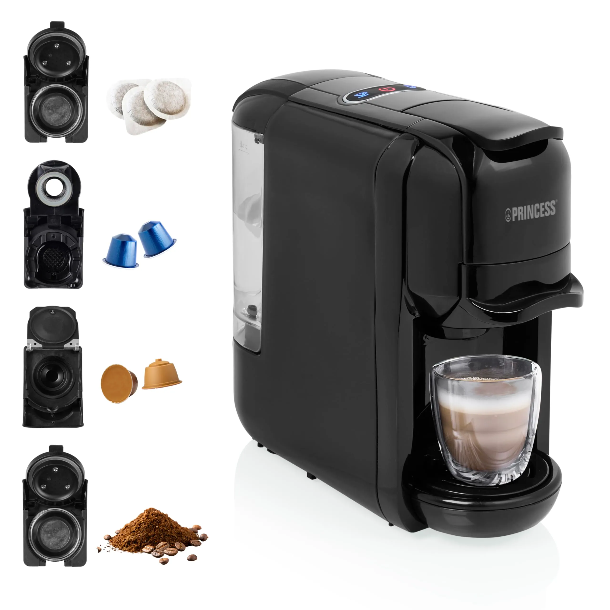Princess Macchina da Caffè Multi Capsula 3 in 1, 19 Bar, 0,6 L - Compatibile con Nespresso, Dolce Gusto e Cialde ESE - 249452 - immagine 1