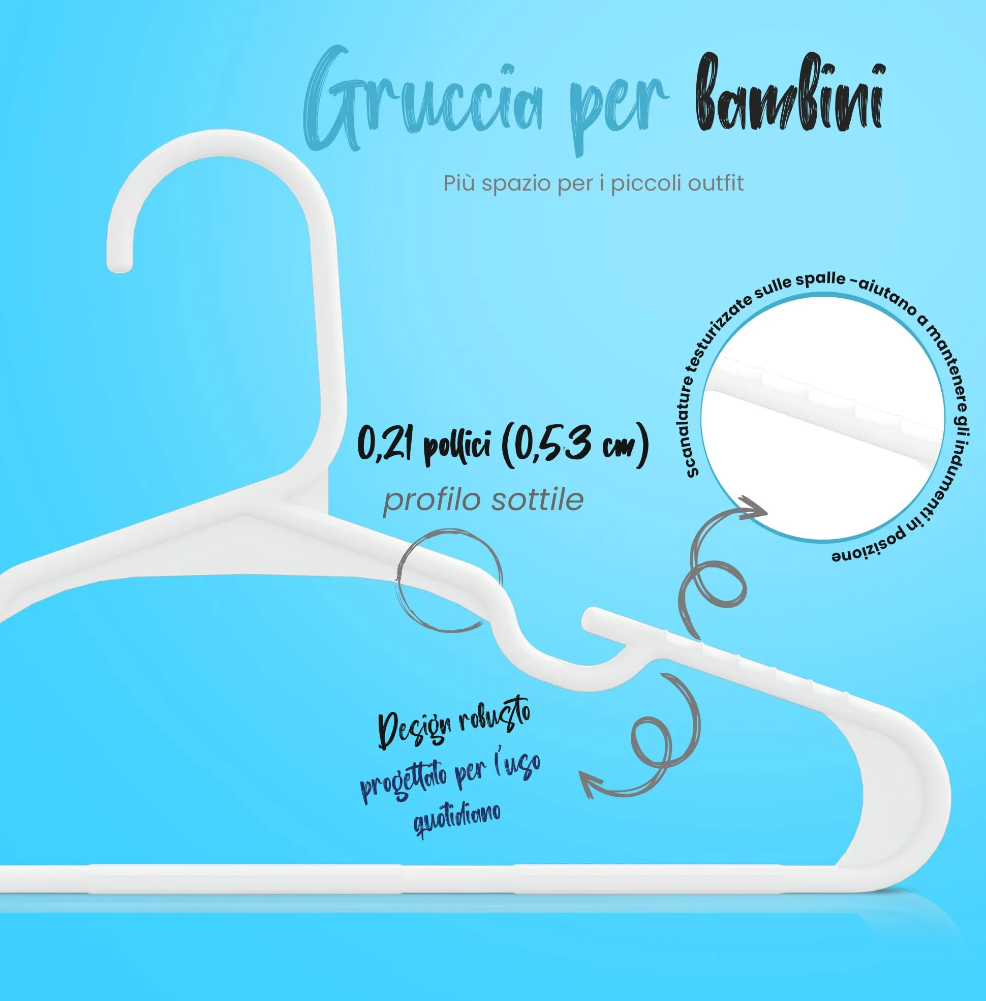 Utopia Home Grucce per bambini salvaspazio, Pack di 40, Bianco - immagine 3