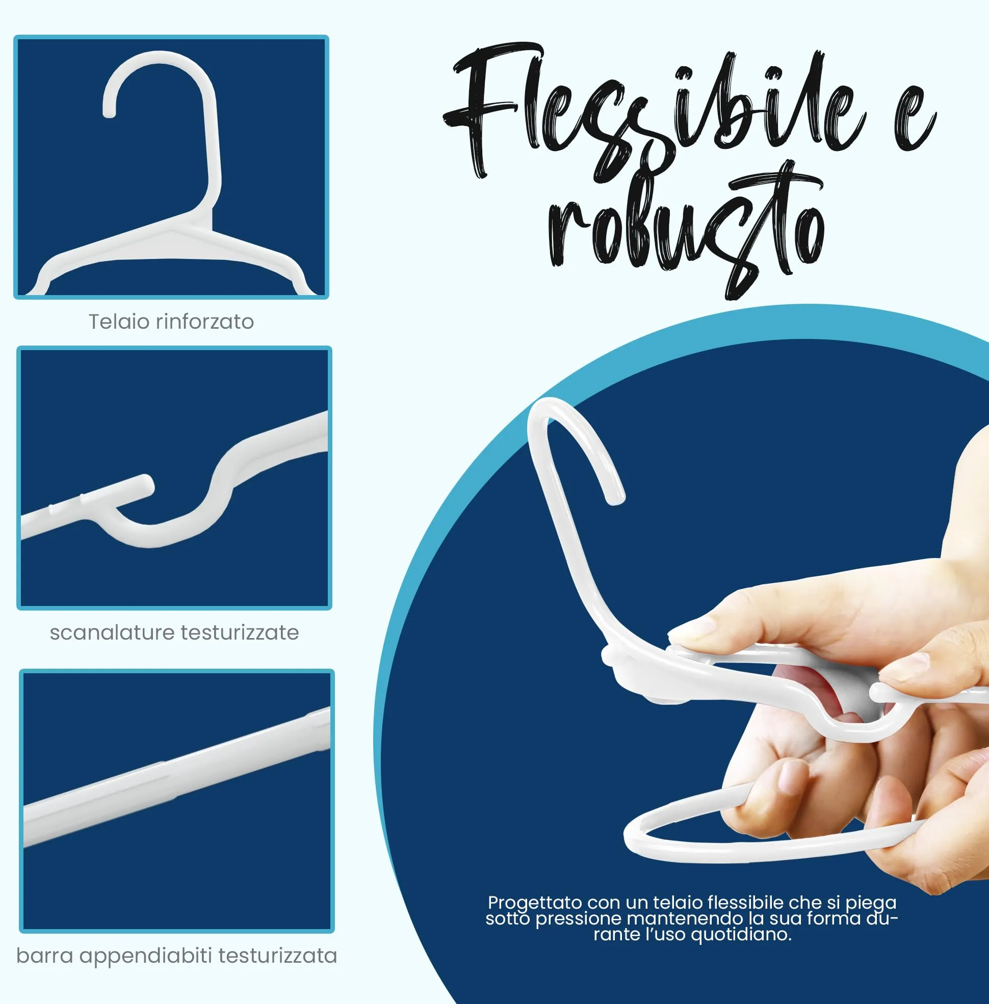 Utopia Home Grucce per bambini salvaspazio, Pack di 40, Bianco - immagine 5