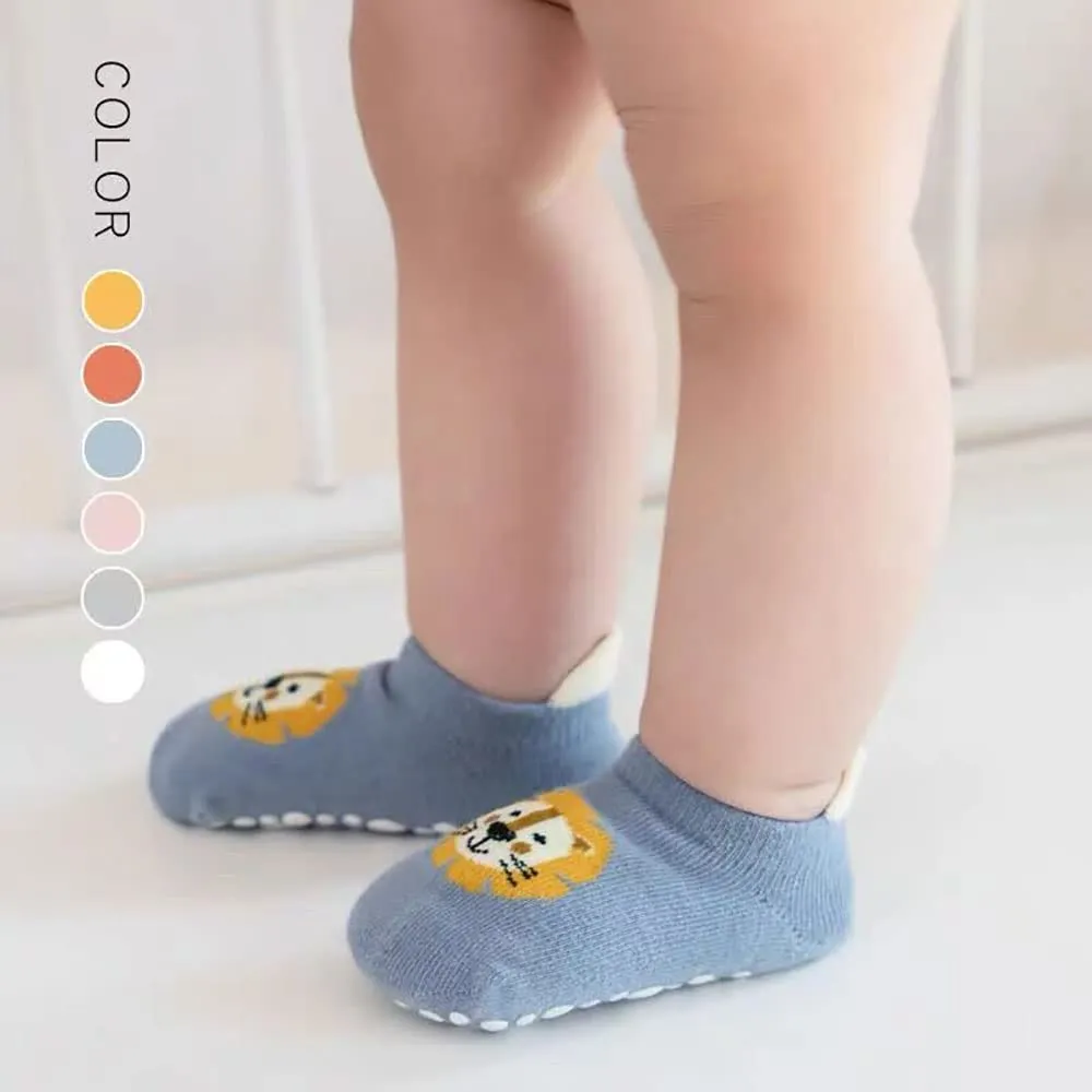 FedMois Calzini Antiscivolo in Cotone con Motivi Animali per Bambini, Multicolore, 1-3 anni, 6 Paia - immagine 5