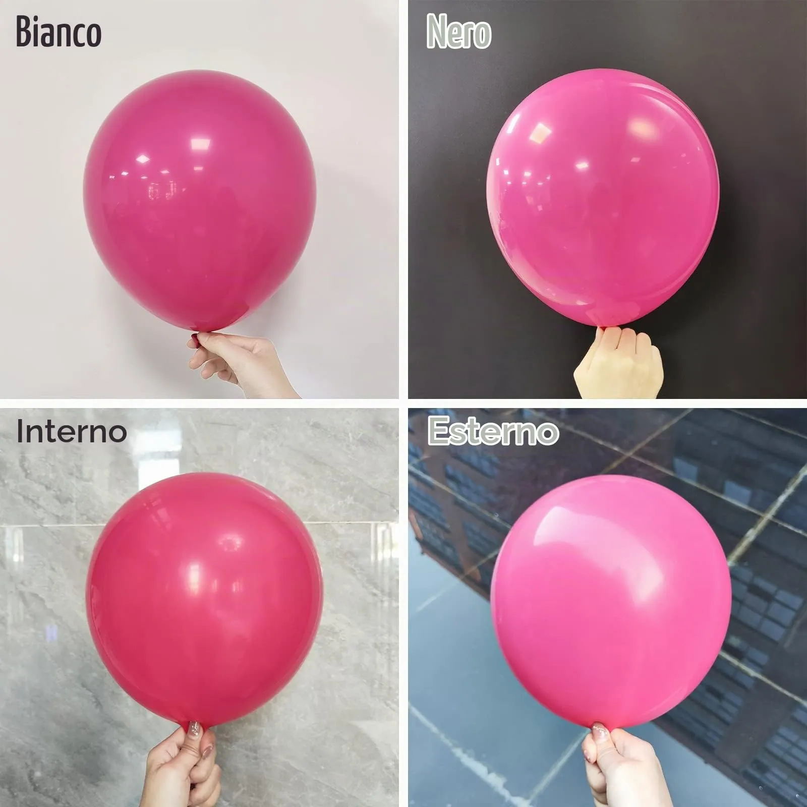 Ousuga Kit Arco di Palloncini Rosa Hot Pink Fuchsia, 106 pezzi (5, 10, 12, 18 pollici) con Nastro e Catena - immagine 3