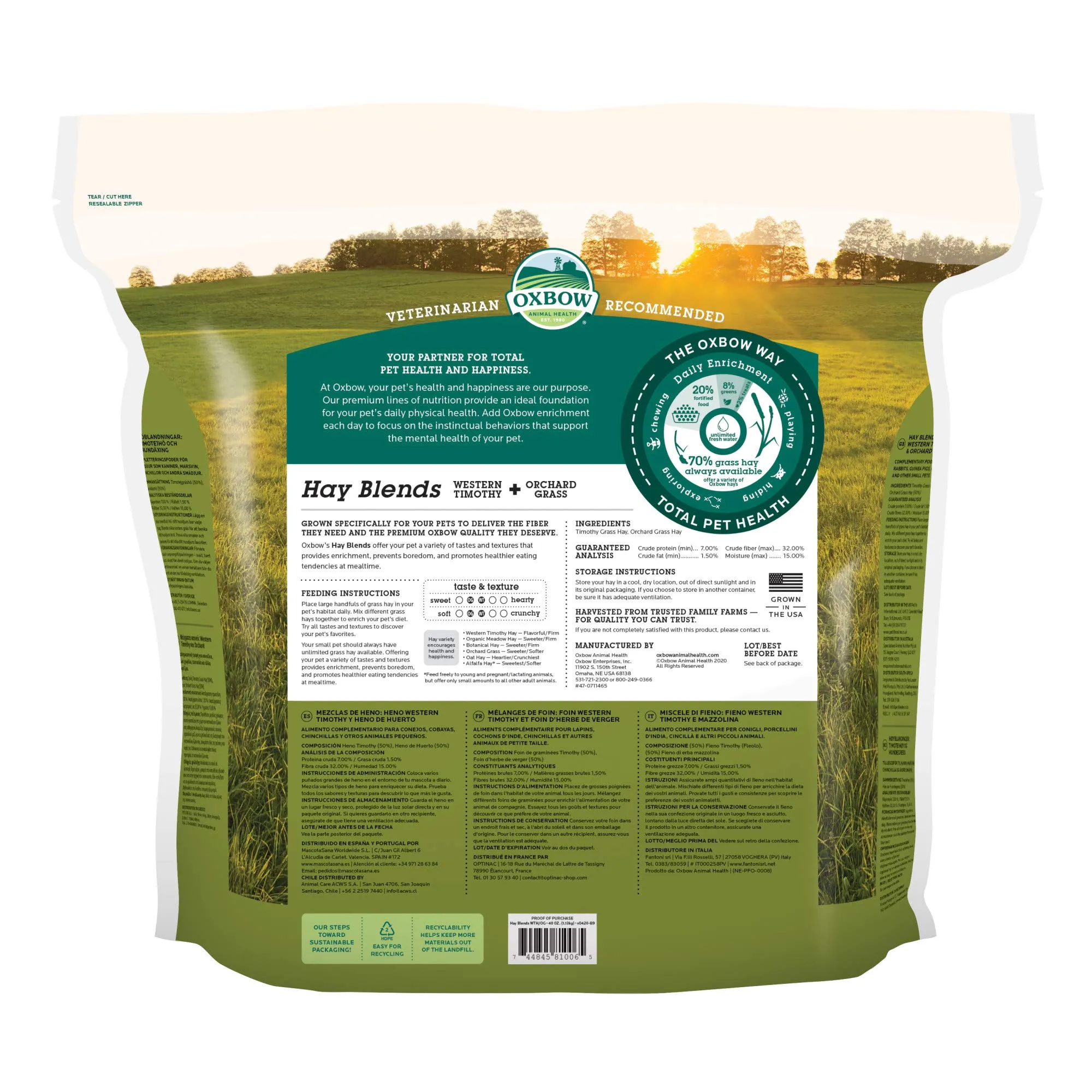 Oxbow Fieno Western Timothy e Orchard Grass, 1,13 kg - immagine 2