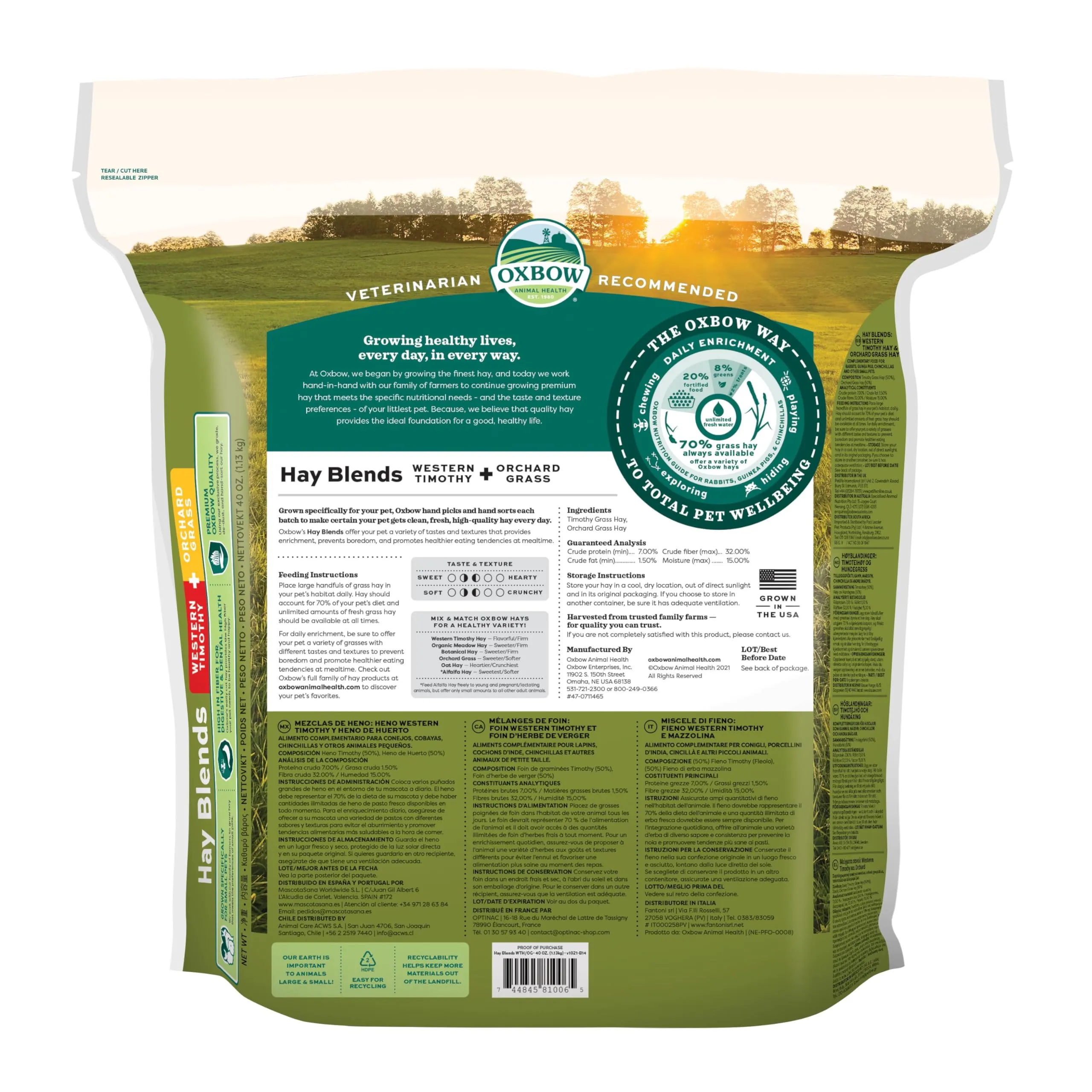 Oxbow Fieno Western Timothy e Orchard Grass, 1,13 kg - immagine 3