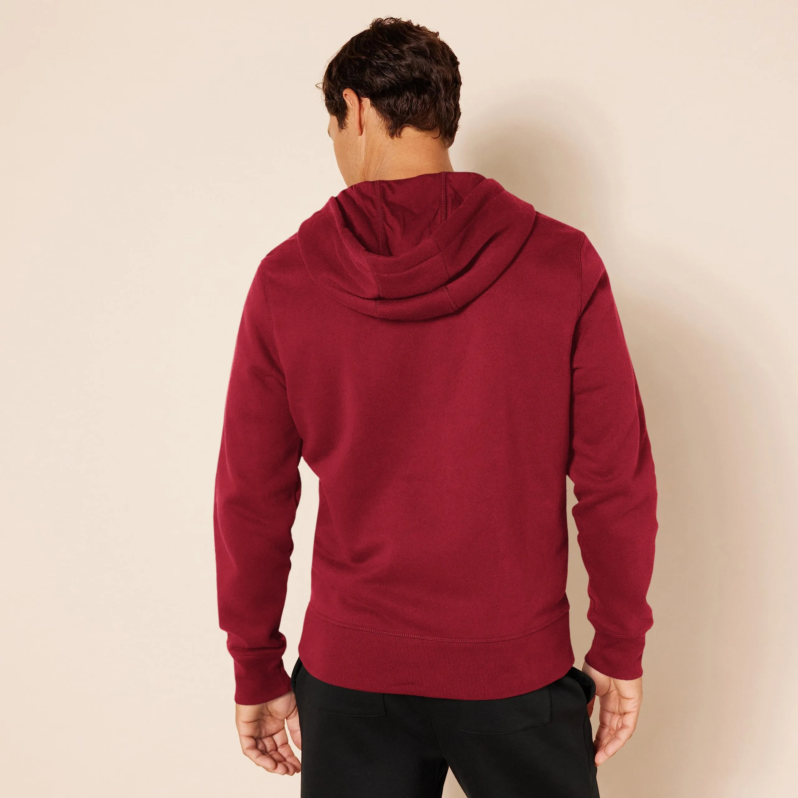 Amazon Essentials Felpa con Cappuccio in Pile con Zip Intera Uomo, Rosso Scuro, S - immagine 3