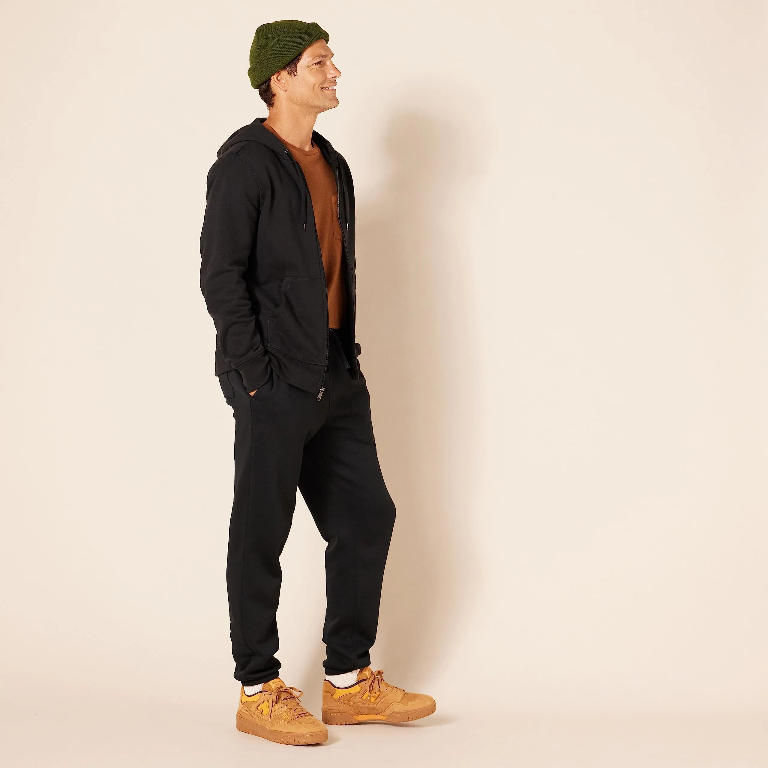 Amazon Essentials Felpa con Cappuccio in Pile con Zip Intera Uomo, Nero, S - immagine 5