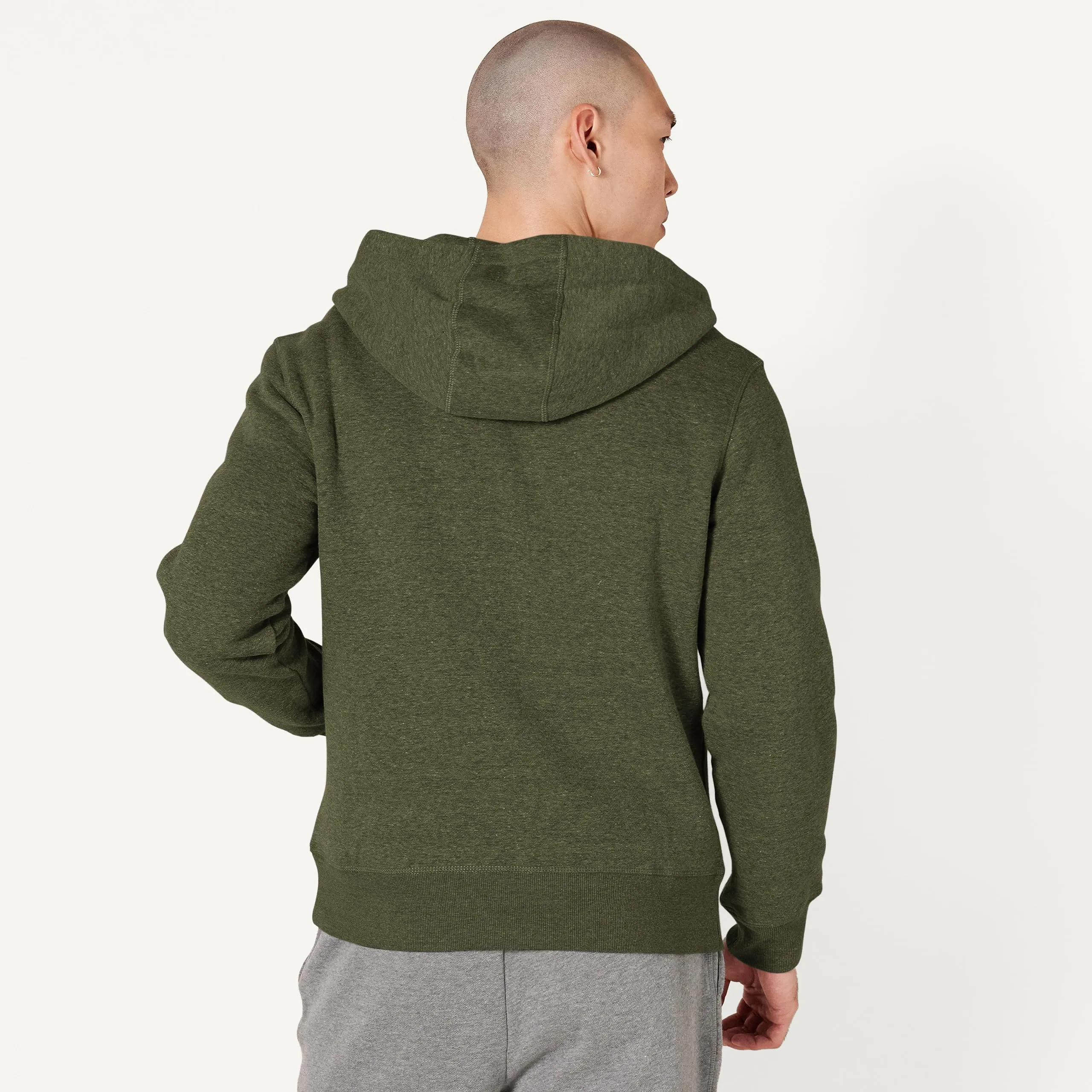 Amazon Essentials Felpa con Cappuccio in Pile con Zip Intera Uomo, Verde Oliva Puntinato, L - immagine 2