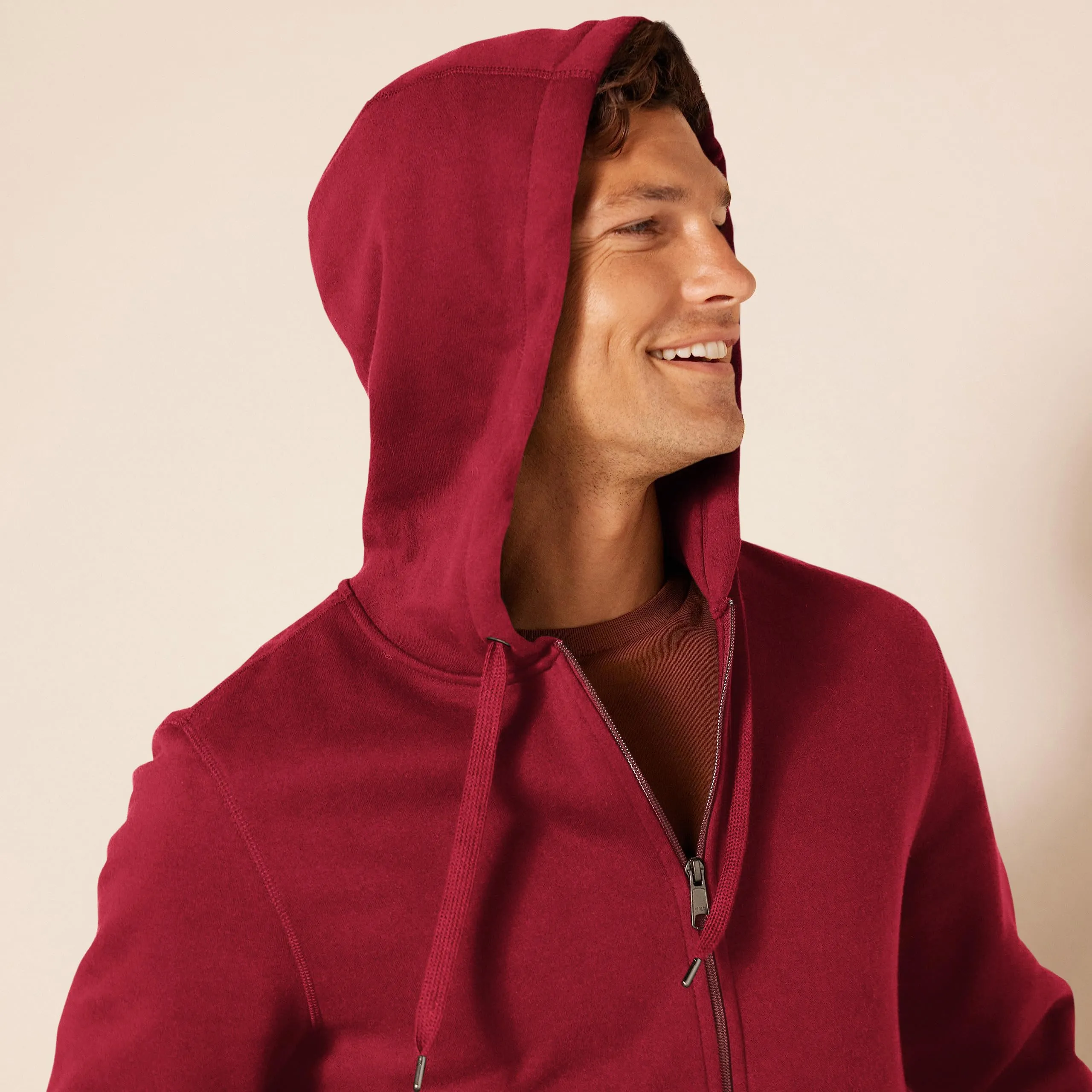 Amazon Essentials Felpa con Cappuccio in Pile con Zip Intera Uomo, Rosso Scuro, XL - immagine 4