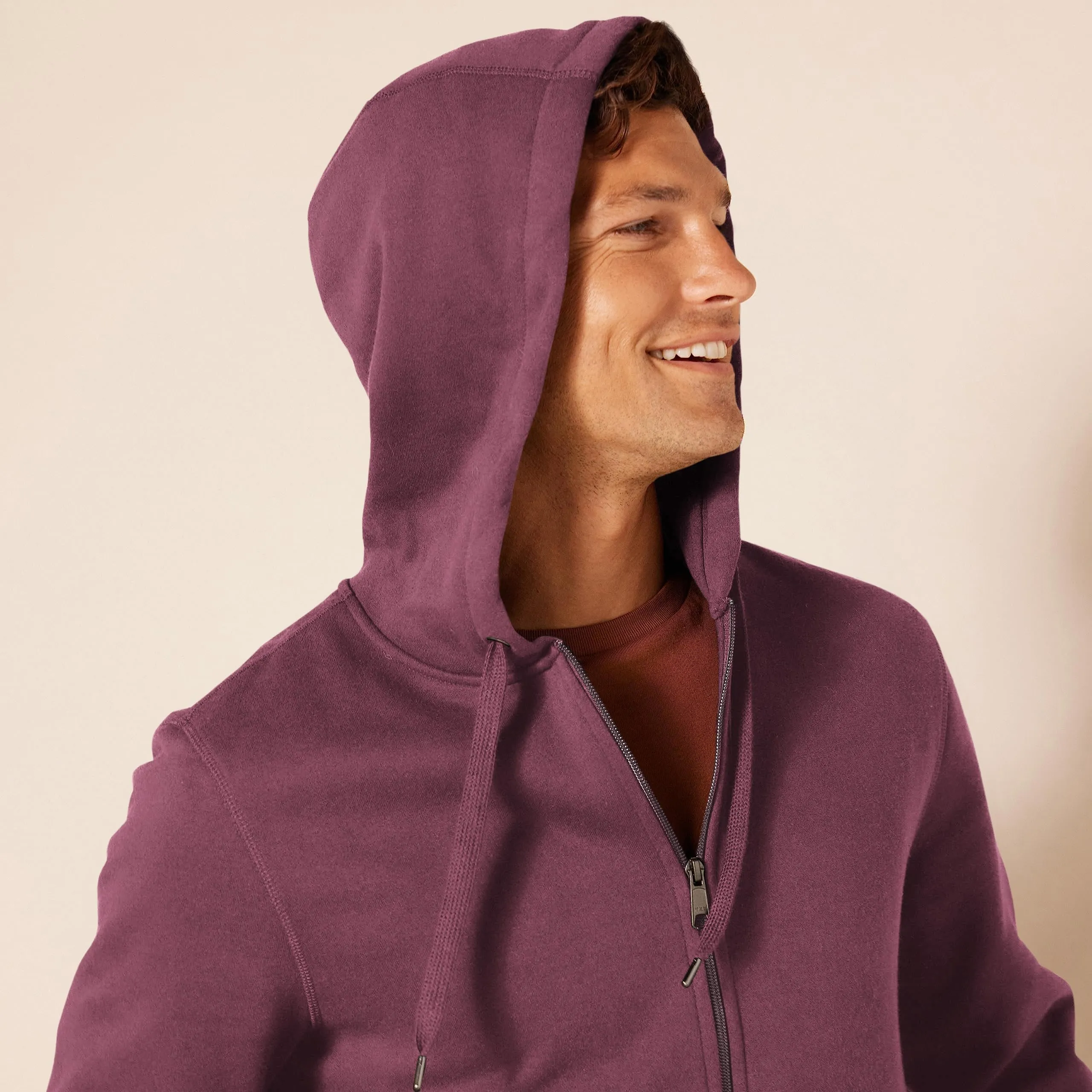 Amazon Essentials Felpa con Cappuccio in Pile con Zip Intera Uomo, Bordeaux, S - immagine 6