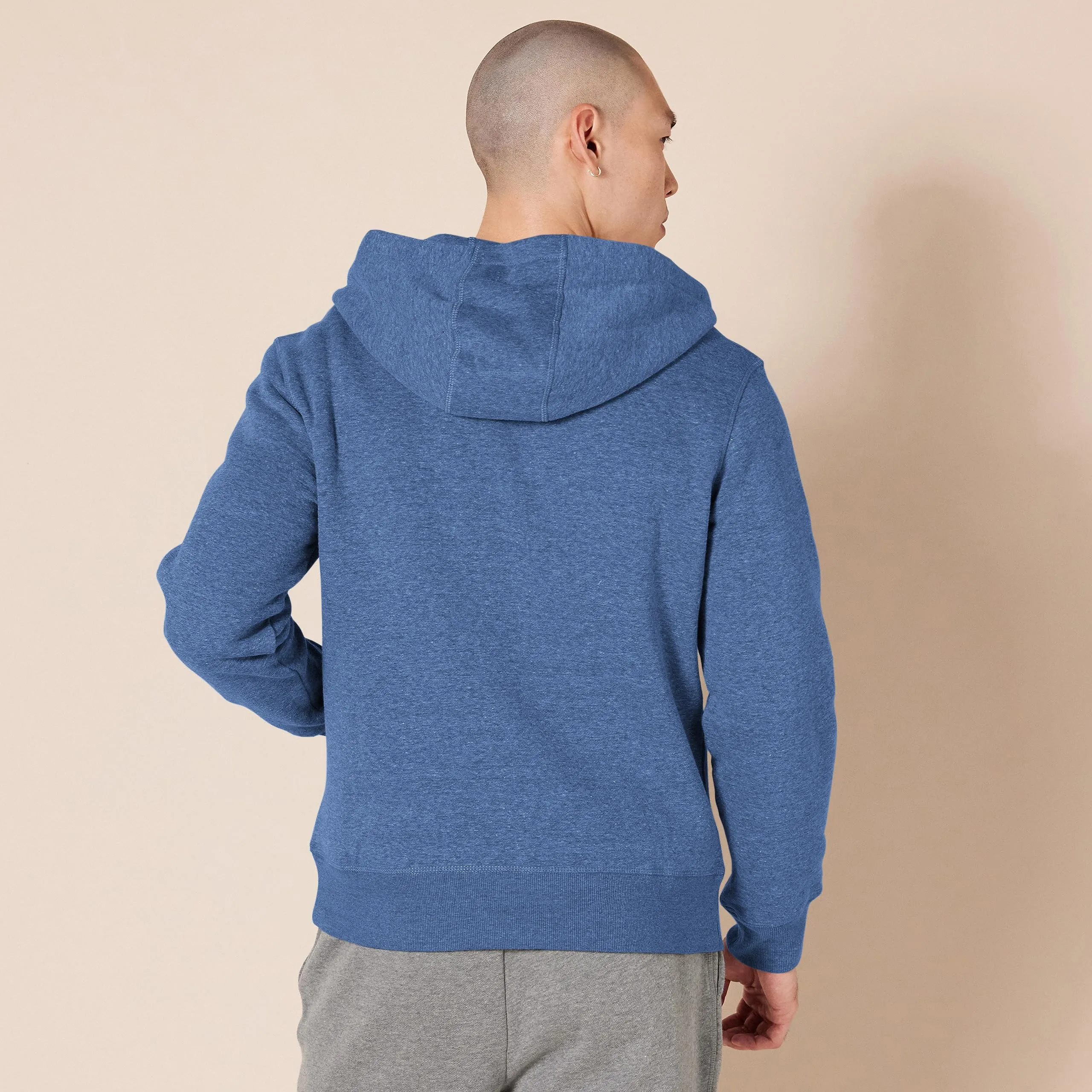 Amazon Essentials Felpa con Cappuccio in Pile con Zip Intera Uomo, Blu Puntinato, XS - immagine 3