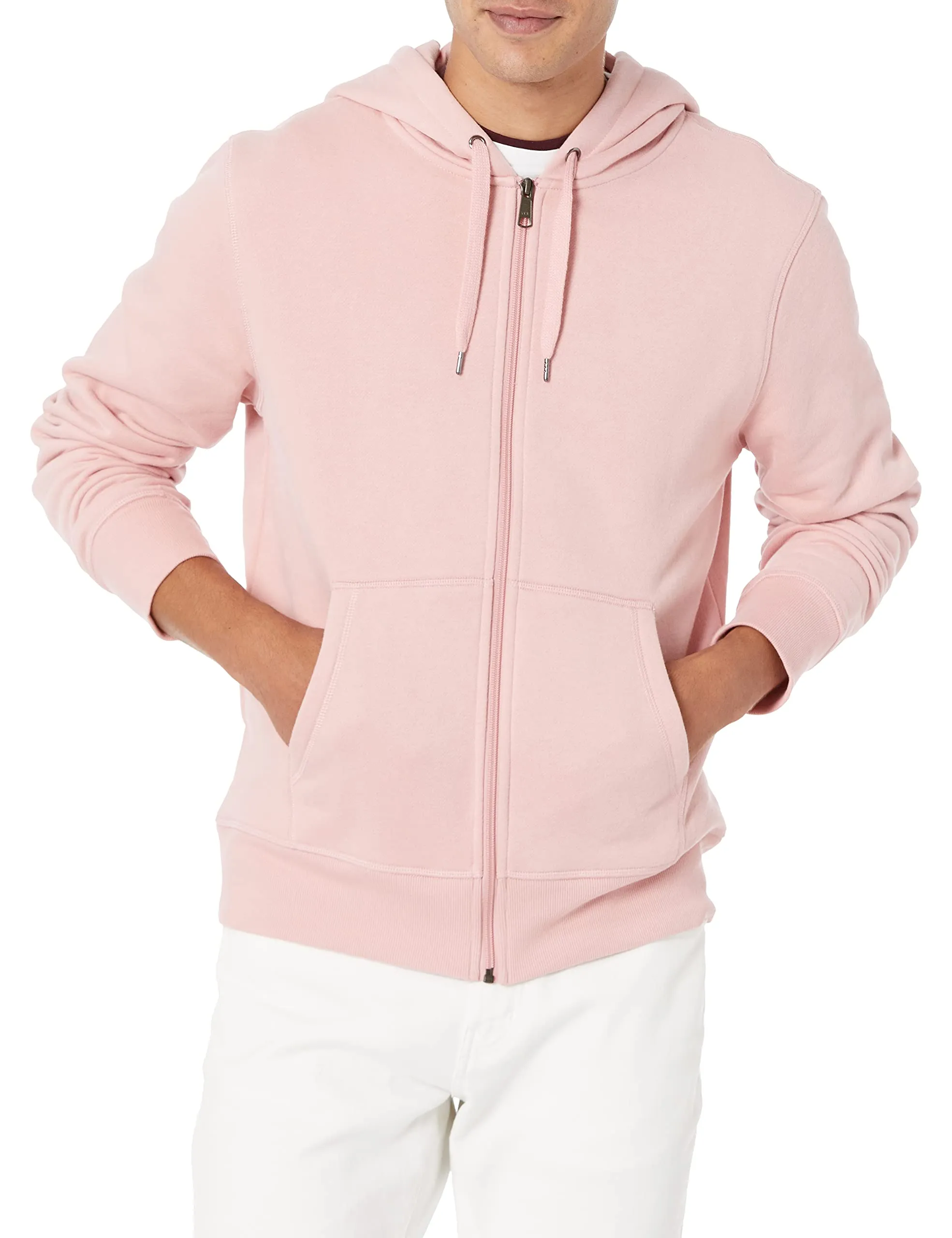 Amazon Essentials Felpa con Cappuccio in Pile con Zip Intera Uomo, Rosa, M - immagine 1