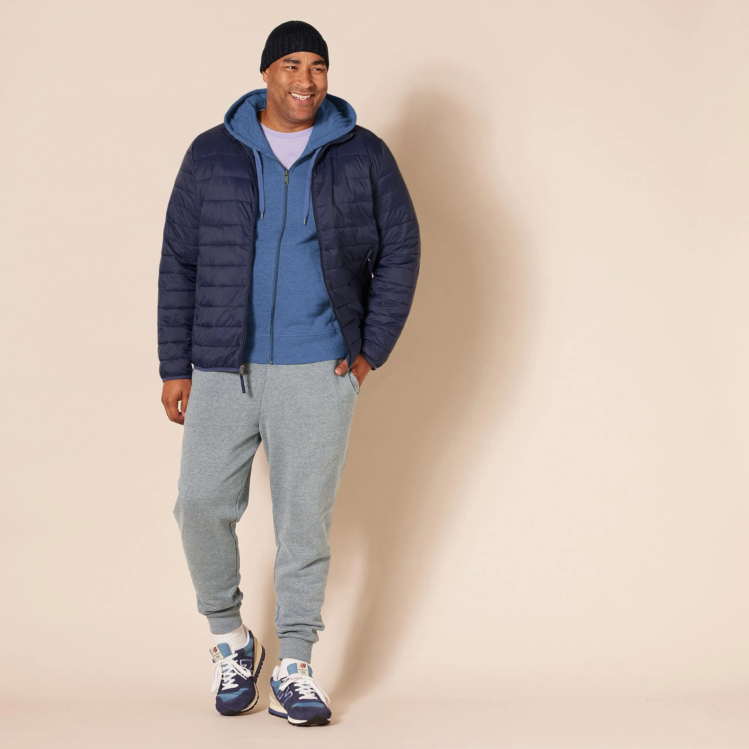Amazon Essentials Felpa con Cappuccio in Pile con Zip Intera Uomo, Blu Puntinato, M - immagine 8