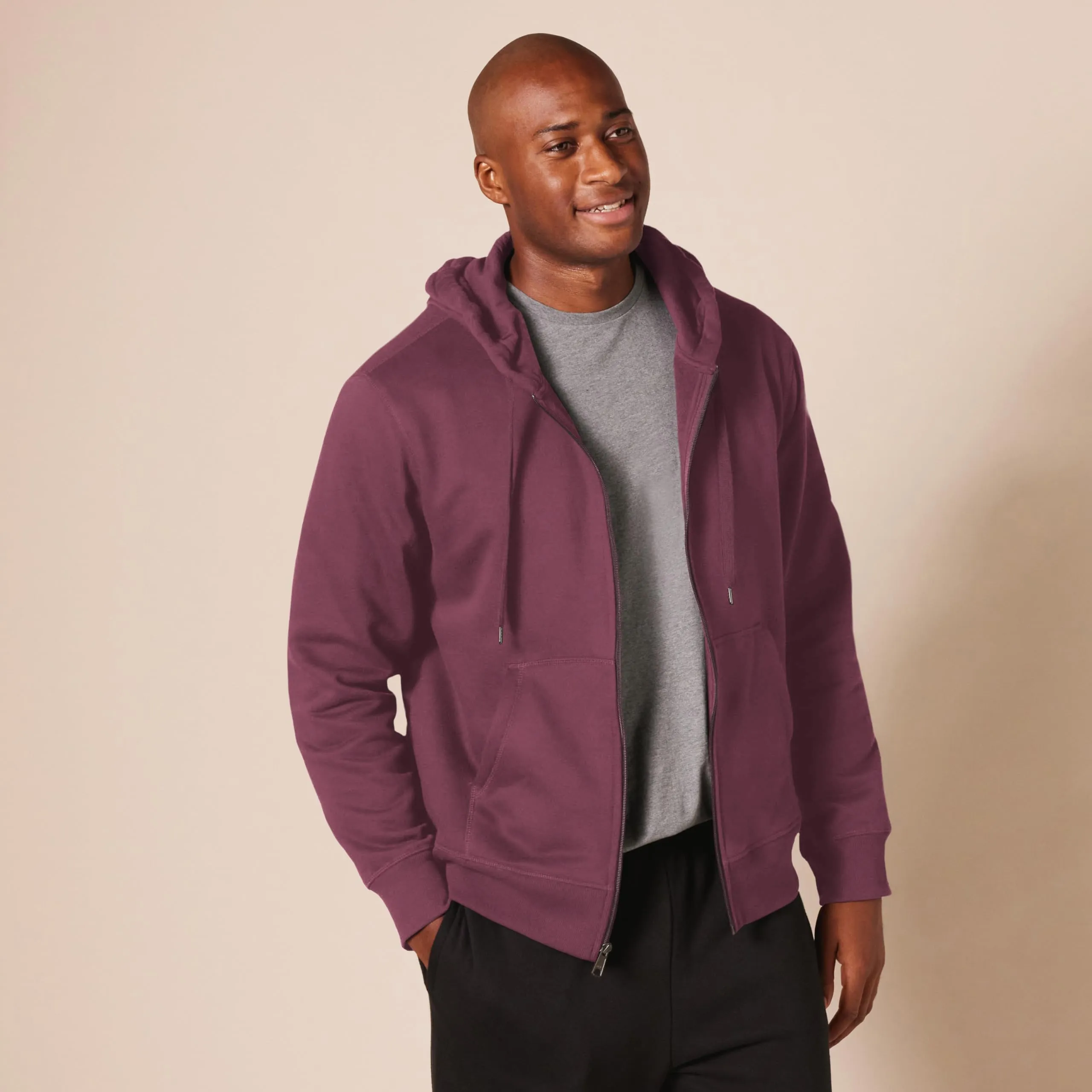 Amazon Essentials Felpa con Cappuccio in Pile con Zip Intera Uomo, Bordeaux, L - immagine 8