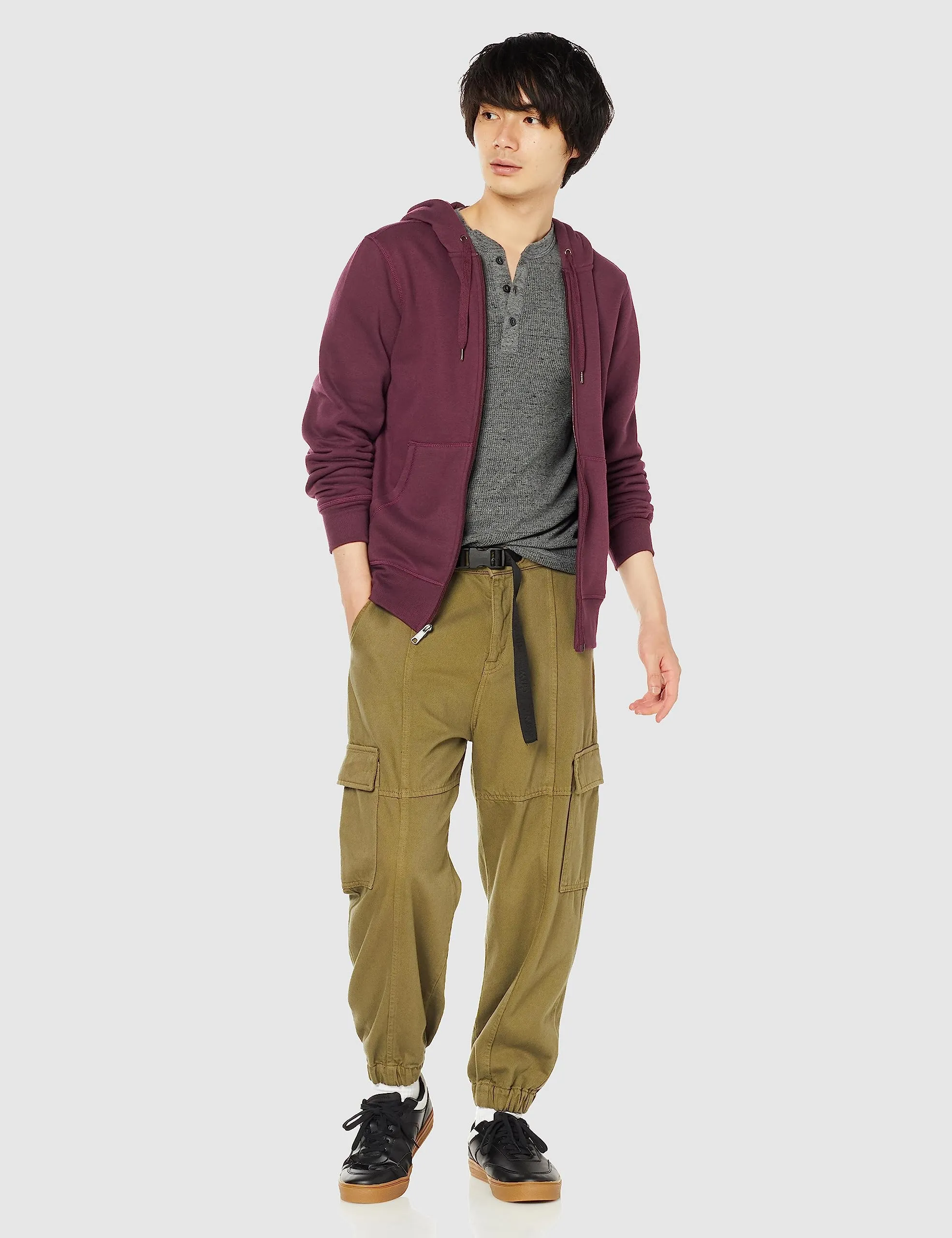 Amazon Essentials Felpa con Cappuccio in Pile con Zip Intera Uomo, Bordeaux, XXL - immagine 2