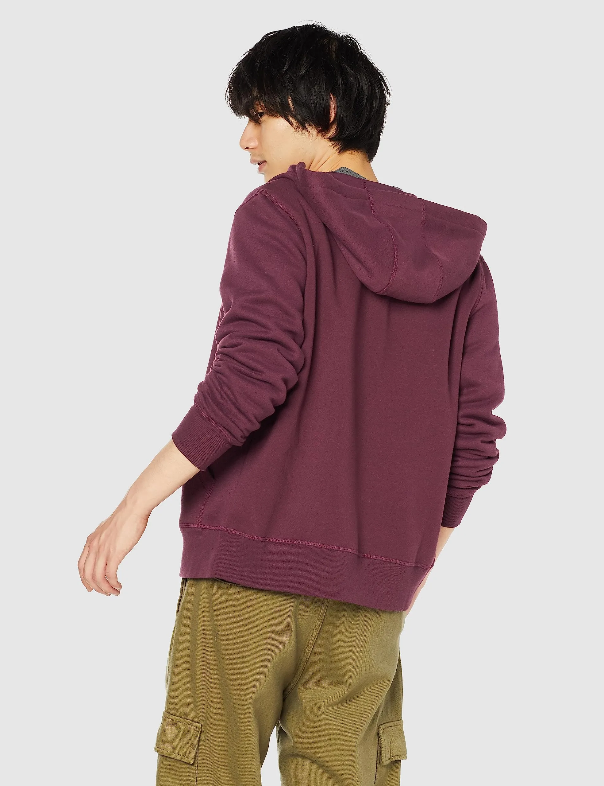 Amazon Essentials Felpa con Cappuccio in Pile con Zip Intera Uomo, Bordeaux, XXL - immagine 4