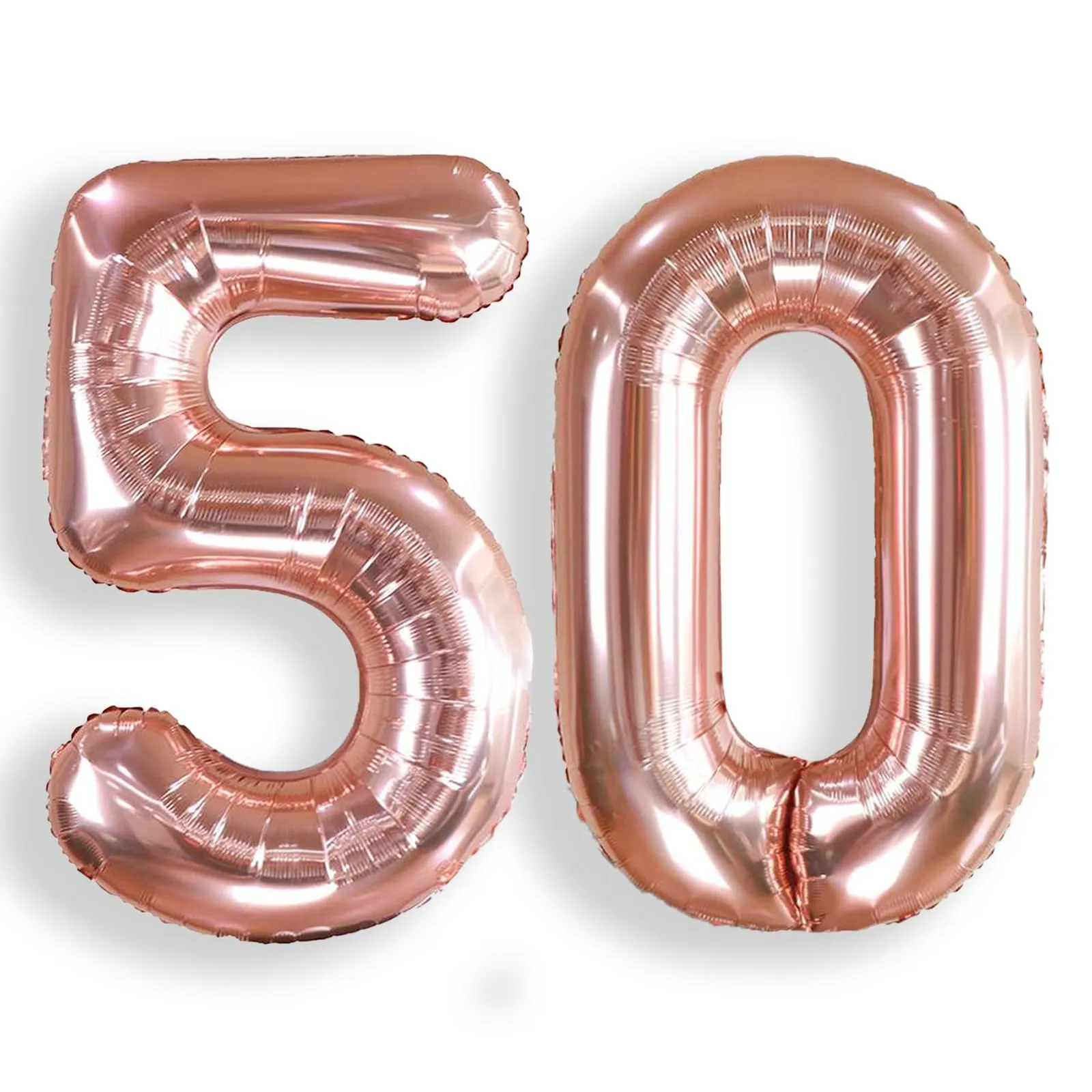 AULE Palloncino Numero 50 Rosa Gold, 101 cm, Mylar Foil - immagine 1