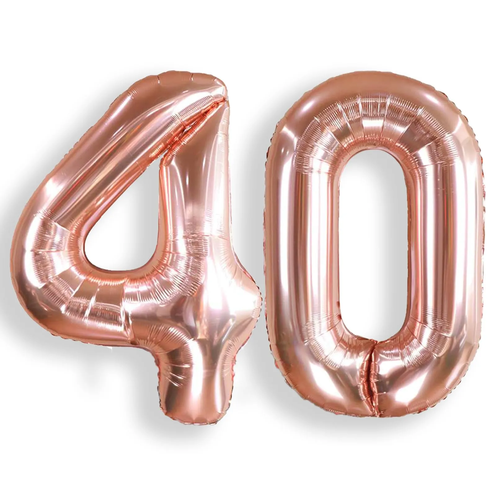 AULE Palloncini Numero 40 Rosa Gold, 101 cm, Foil Mylar per Compleanno e Anniversario - immagine 1