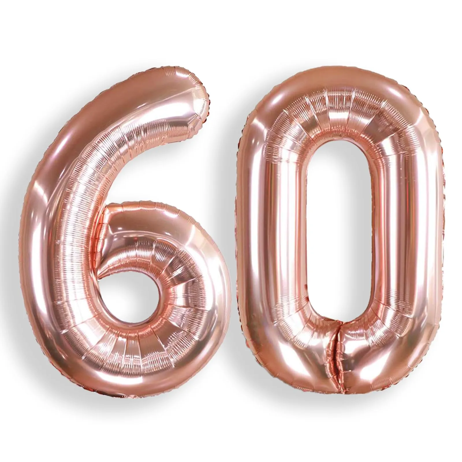 AULE Palloncino Numero 60 Rosa Gold, 101 cm, Mylar Foil - immagine 1