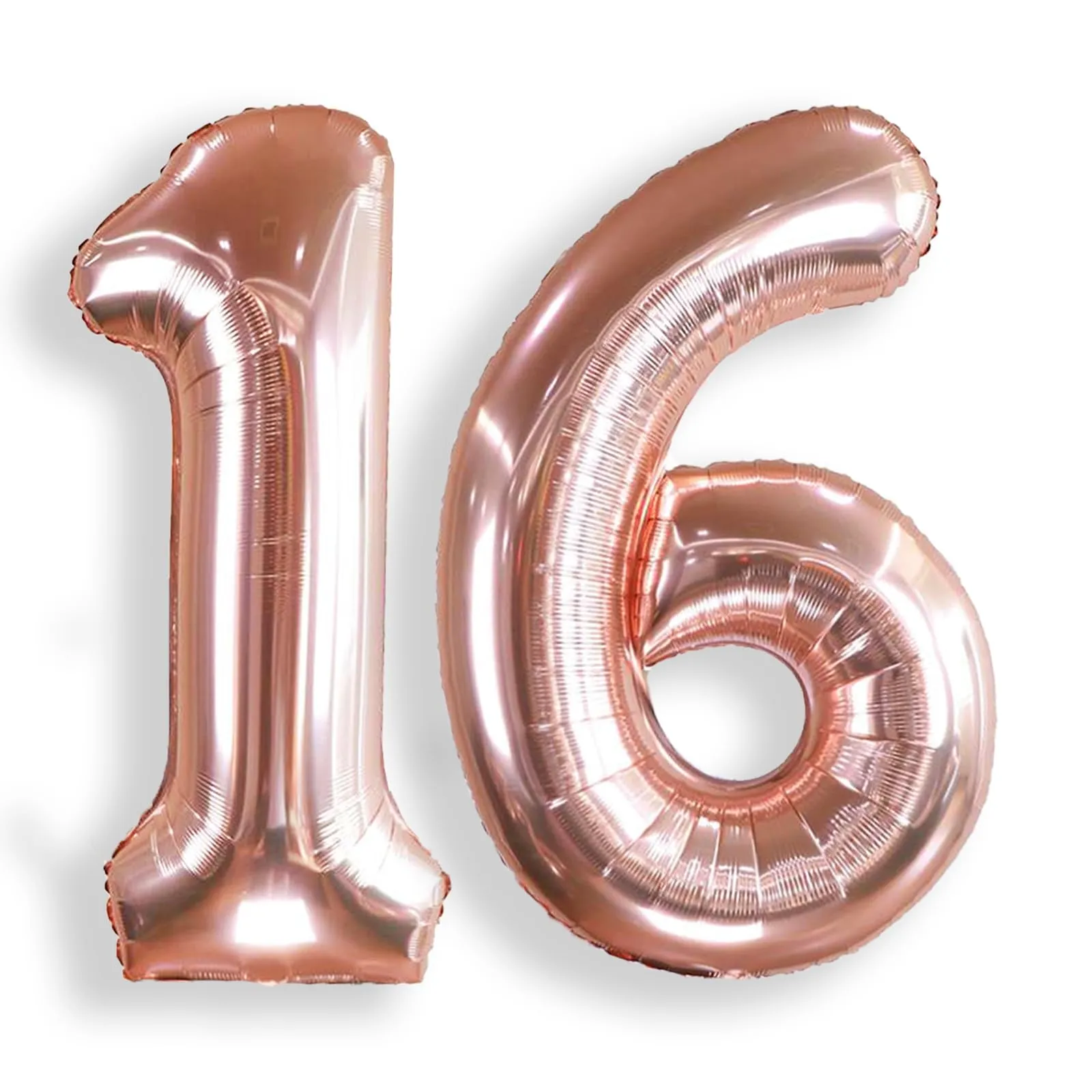 AULE Palloncino Numero 16 Rosa Gold, 101 cm, Mylar Foil - immagine 1