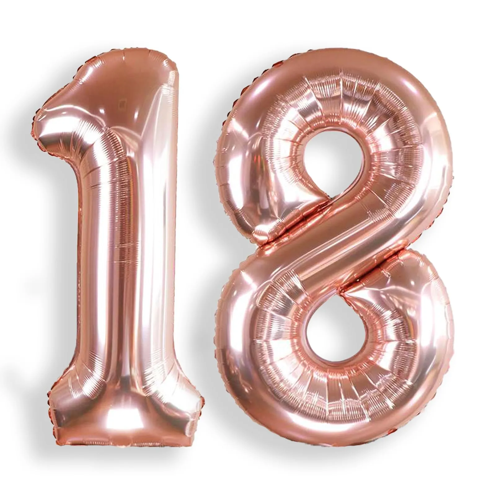 AULE Palloncino Numero 18 Rosa Gold, 101 cm, Mylar Foil - immagine 1