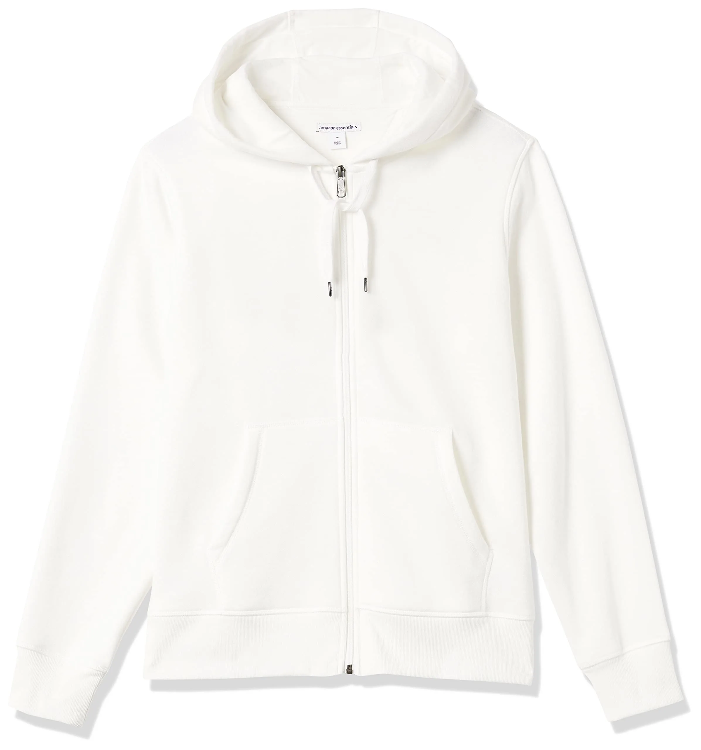 Amazon Essentials Felpa con Cappuccio in Pile con Zip Intera Uomo, Bianco Brillante, S - immagine 7
