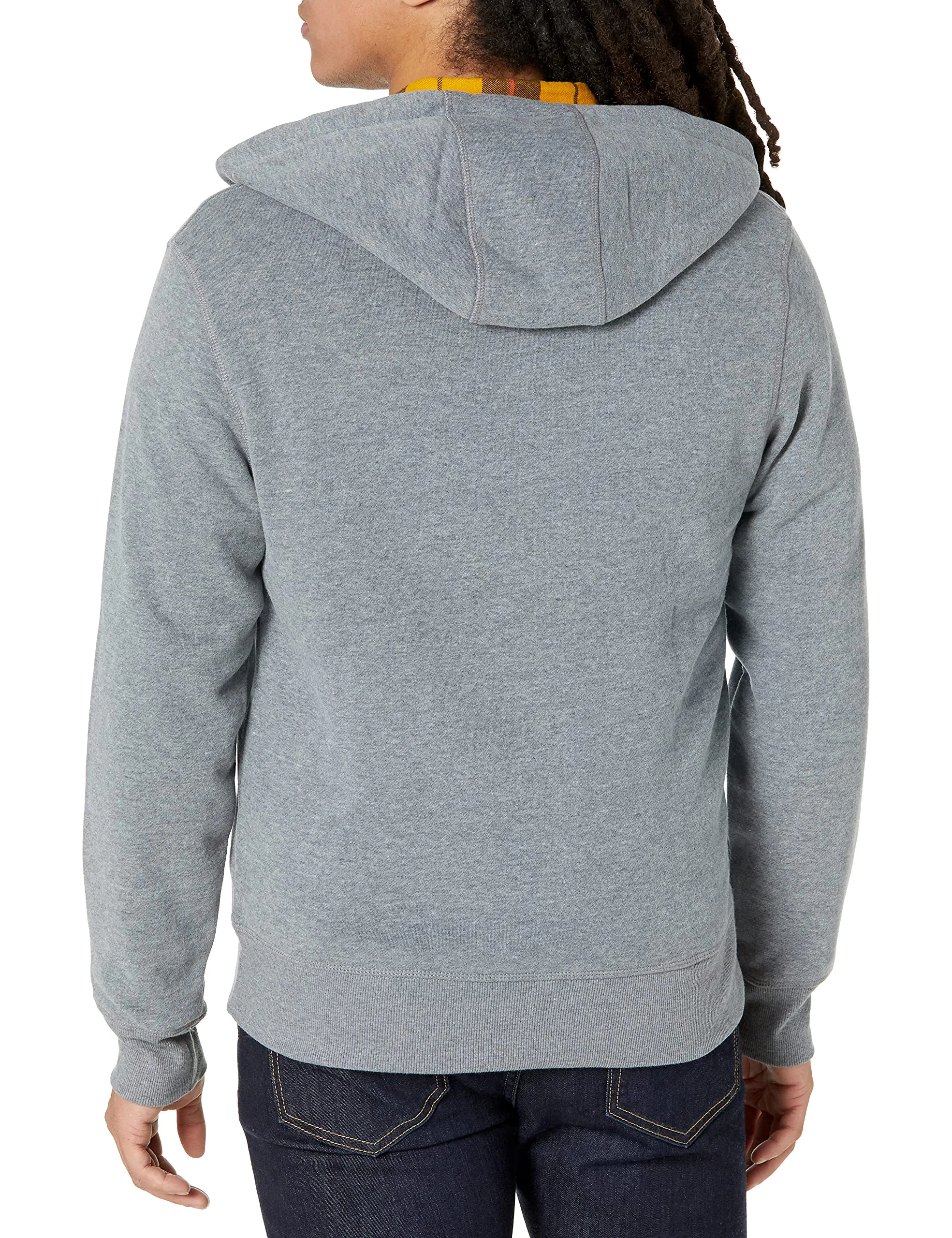 Amazon Essentials Felpa con Cappuccio in Pile con Zip Intera Uomo, Nero Grigio Mélange, S - immagine 3